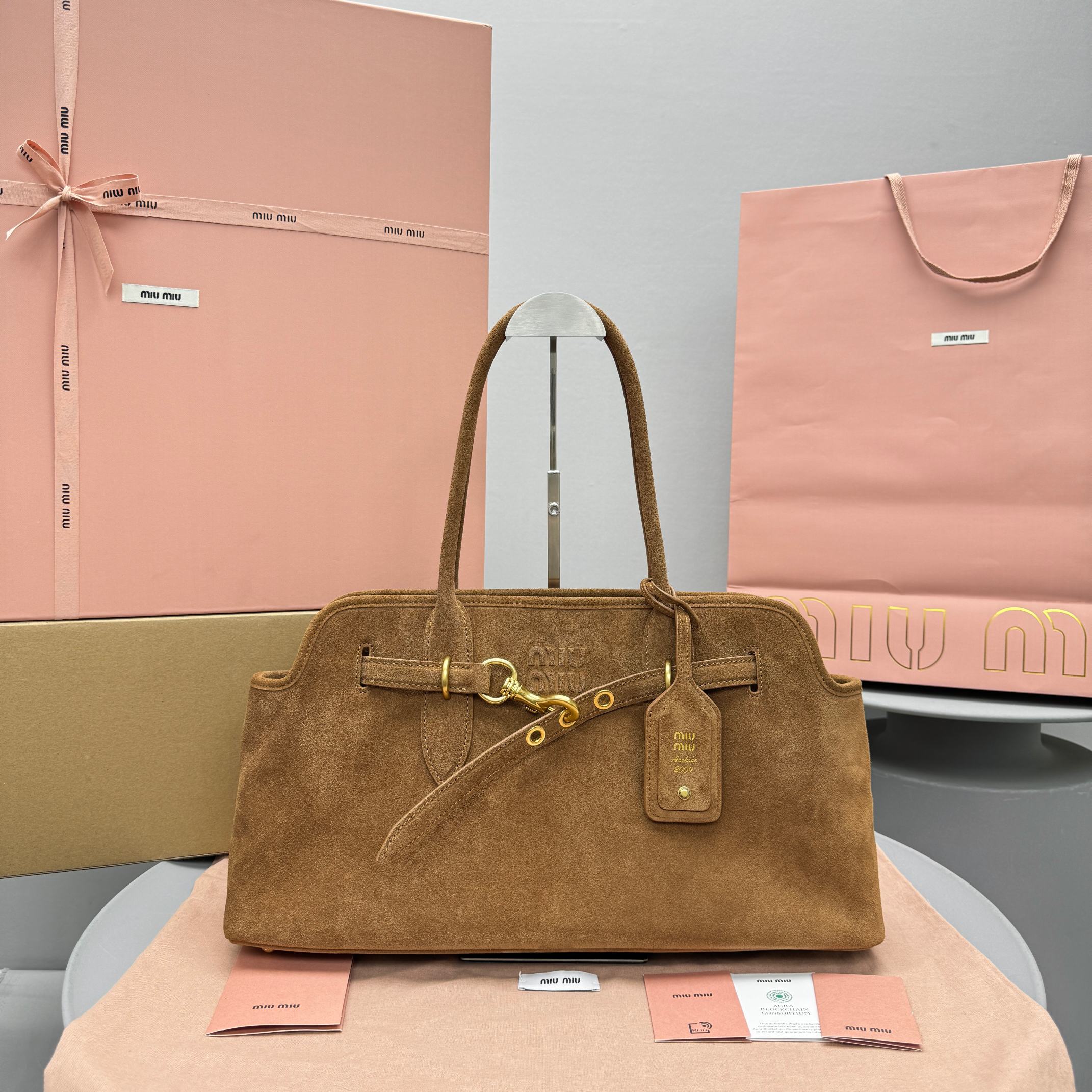 MIUMIU Aventure suede Olive Green - FrasersFashion