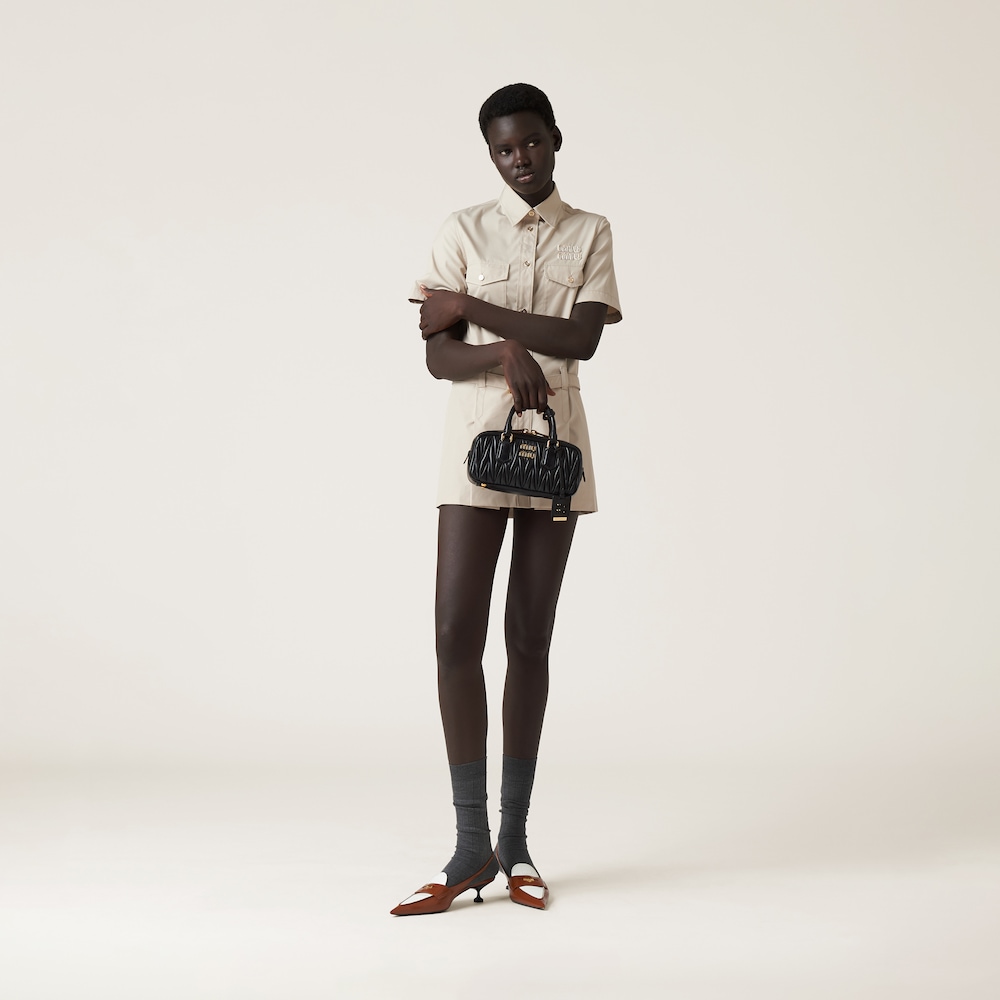 Arcadie matelassé nappa leather bag 22cm - FrasersFashion