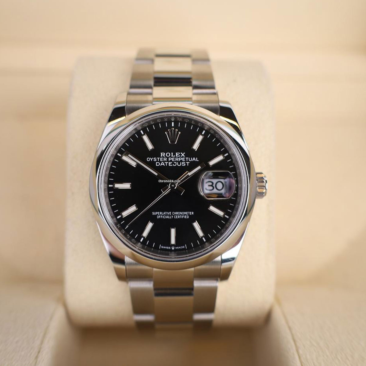Rolex Datejust 126200 Stainless Steel Black Dial Jubilee Bracelet - FrasersFashion