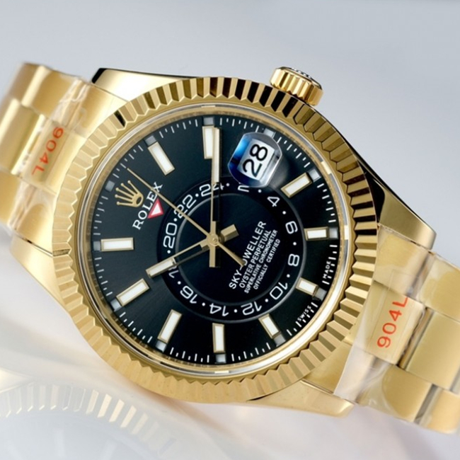 Sky-Dweller Gold Black Index Dial 42mm - FrasersFashion