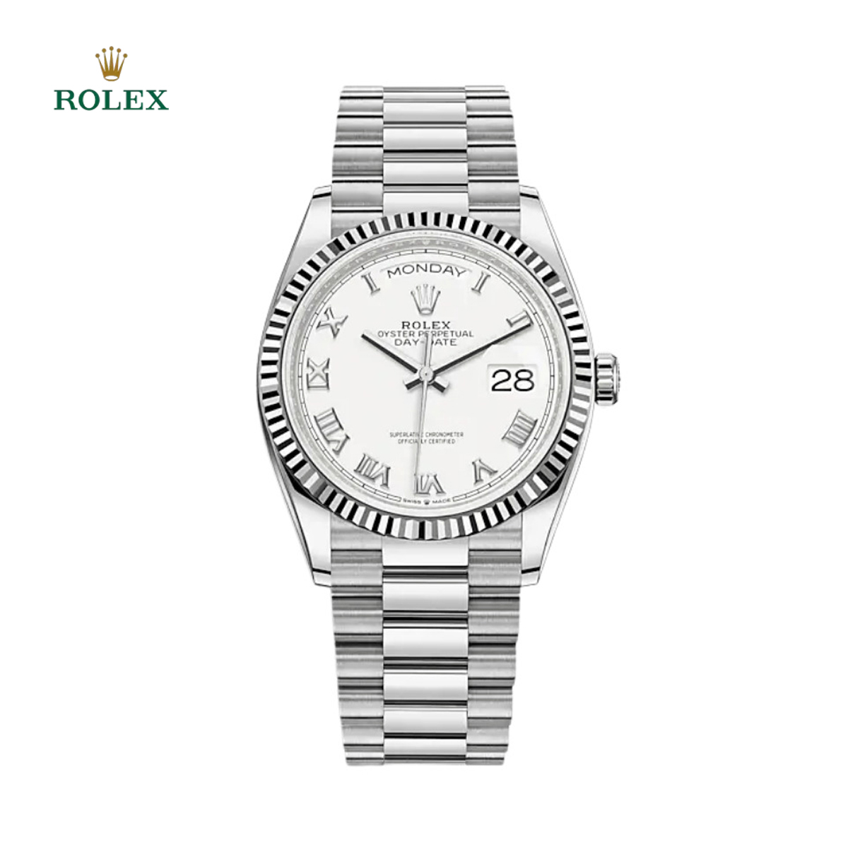 Rolex Day-Date II 218239 Grey Roman Dial Watch - FrasersFashion