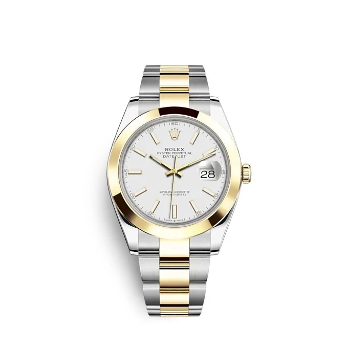 Rolex 126303-0015 Datejust 41mm White Index Oyster Steel and Yellow Gold Mens Watch - FrasersFashion