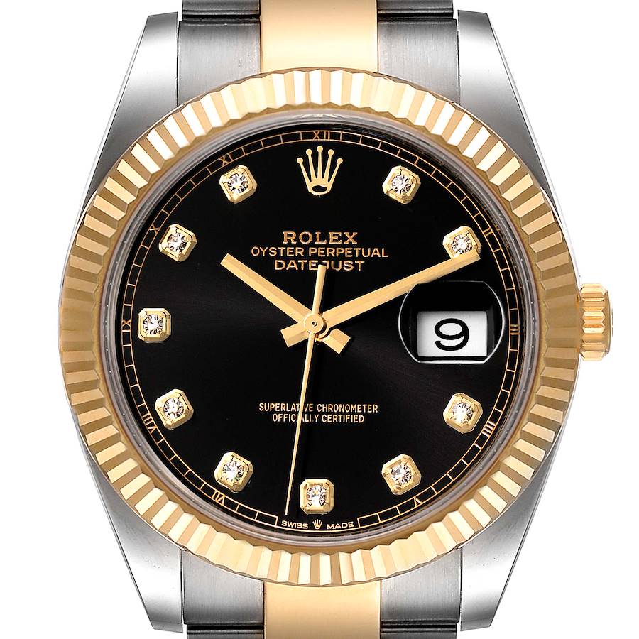 Rolex Datejust 41mm 126333 Yellow Gold Steel Black Dial Automatic Watch - FrasersFashion