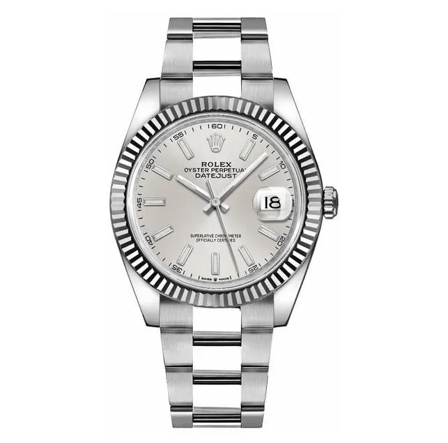 Datejust Silver Dial Oyster Bracelet 41mm - FrasersFashion