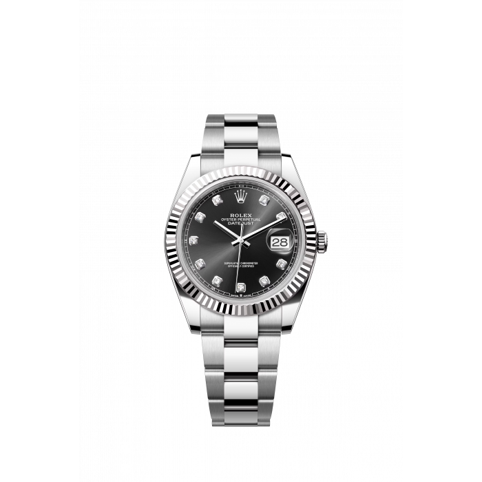 Rolex Datejust 41 126334 Black Diamond Dial 18K Gold Bezel - FrasersFashion