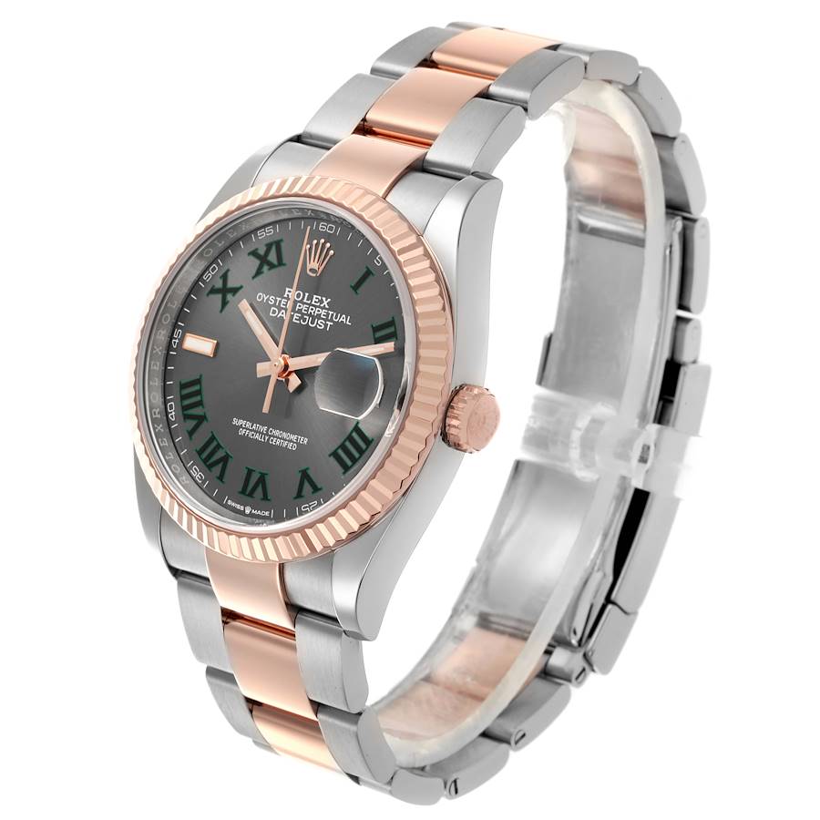 Rolex Datejust 36 Wimbledon Dial Steel Rose Gold Mens Watch 126231 - FrasersFashion