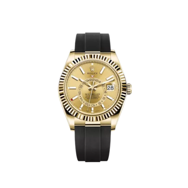 Sky-Dweller Yellow Gold Champagne Dial 42mm - FrasersFashion