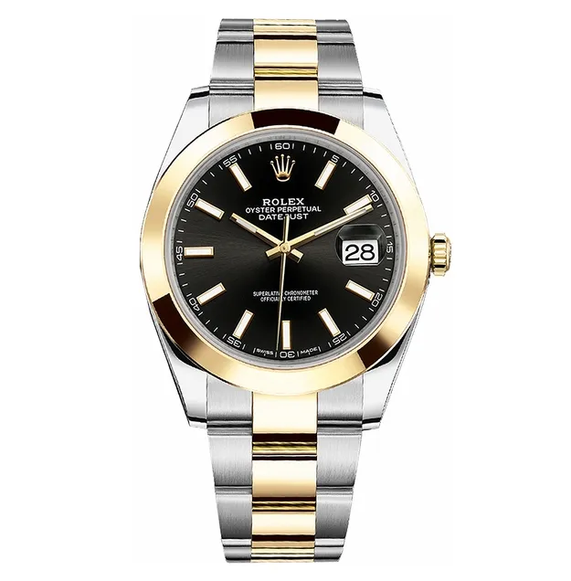 Datejust Black Dial Gold & Steel 41mm - FrasersFashion