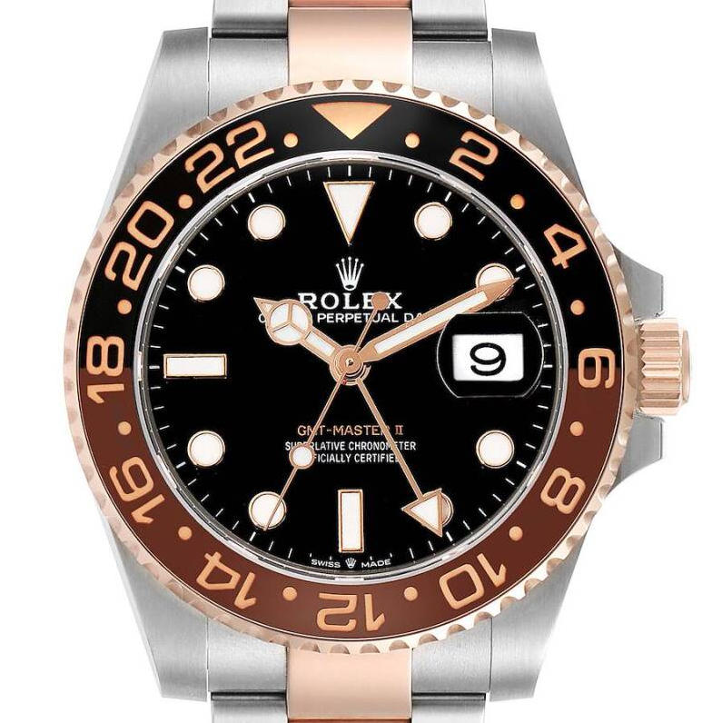 Rolex GMT-Master II RootBeer 40mm 18k Rose Gold/Steel Oyster Mens Watch 126711 - FrasersFashion