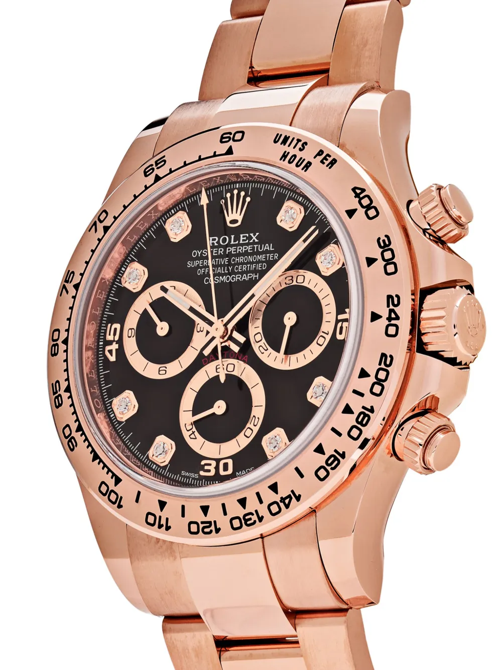Rolex Cosmograph Daytona Yellow Gold Black diamond set Dial Bracelet 116505 - FrasersFashion