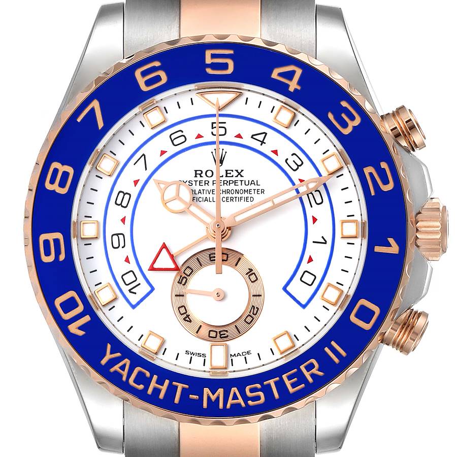 Rolex Yachtmaster II Steel Rose Gold Mercedes Hands Mens Watch 116681 - FrasersFashion
