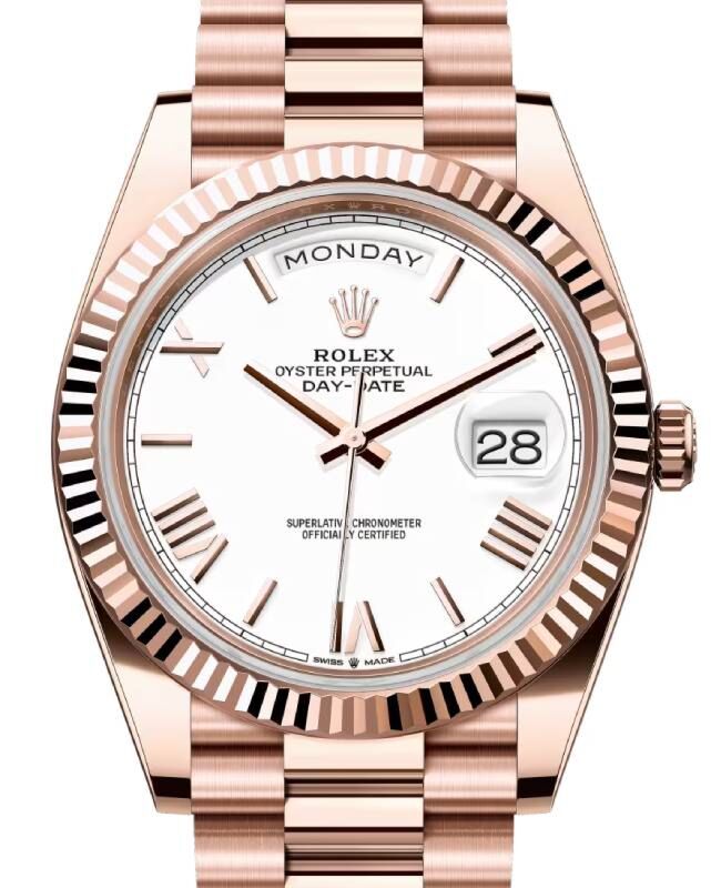 ROLEX  Day-Date 40 Presidential 228235 Fluted Bezel White Dial - FrasersFashion