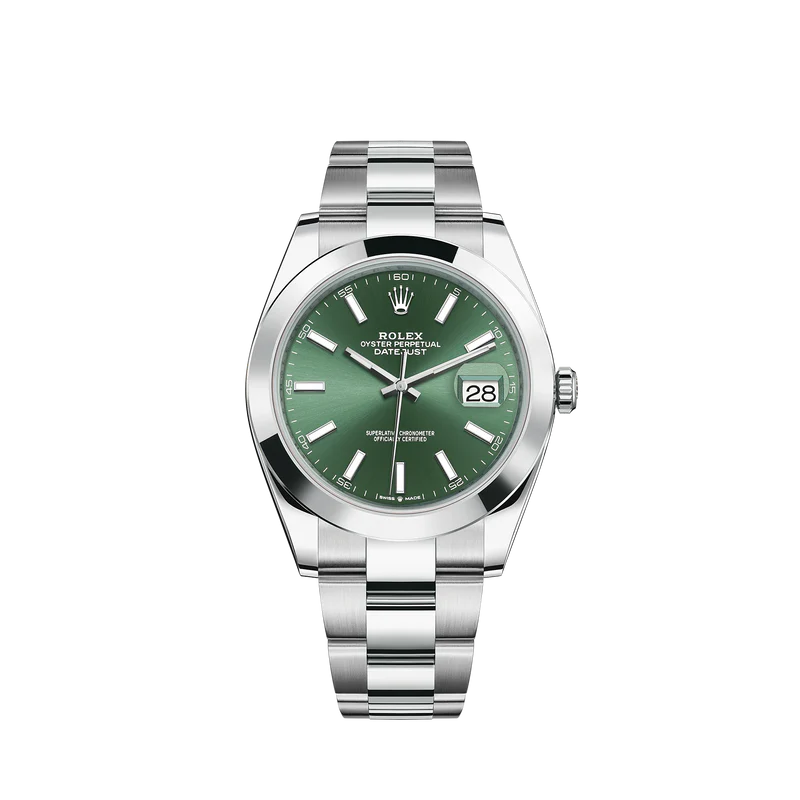 Rolex Datejust 126300-0019 Mint Green Dial Stainless Steel Oyster Bracelet Watch - FrasersFashion