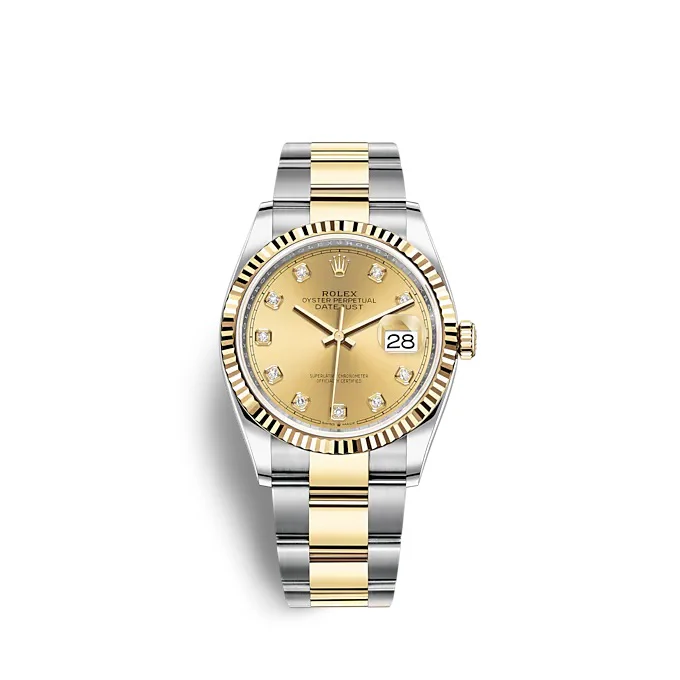 Rolex Datejust 126233-0018 Champagne 36mm Dial Oyster Bracelet Watch - FrasersFashion