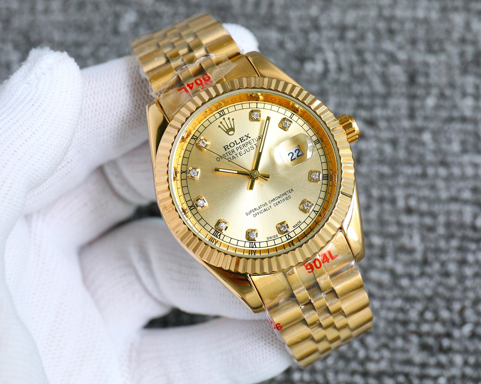 DATEJUST WATCH GOLD DIAL DIAMOND DIAL WATCH - FrasersFashion