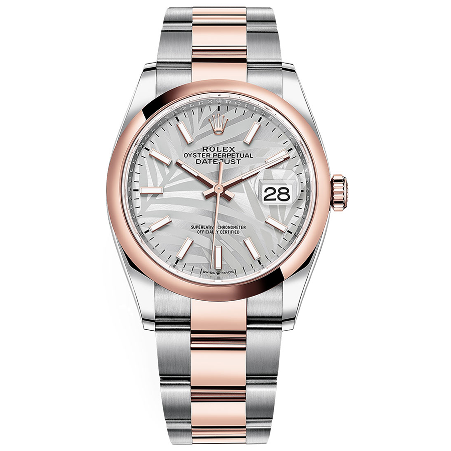 Datejust Rose Gold Domed Bezel Unisex Watch - FrasersFashion
