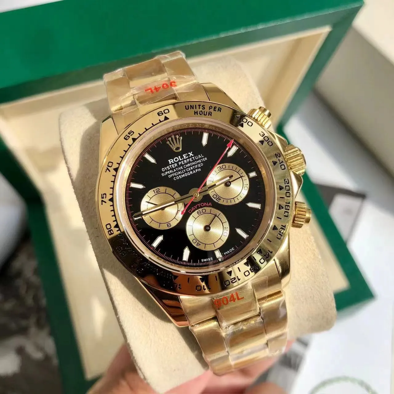 Rolex Daytona Paul Newman Yellow Gold Daytona Black Dial Yellow Subdials 116508 - FrasersFashion