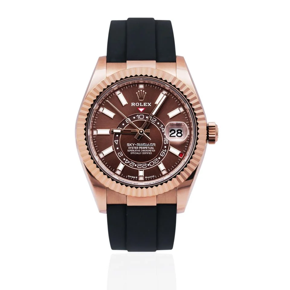 Rolex Sky-Dweller Chocolate Rose Gold Brown Dial - FrasersFashion