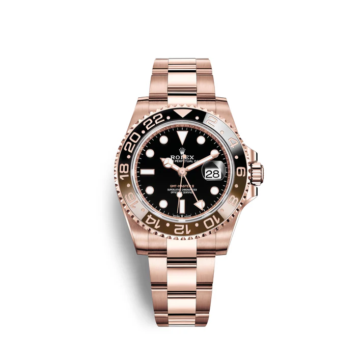 Rolex GMT-Master II 40mm 126715CHNR Everose Gold Oyster Black Dial - FrasersFashion