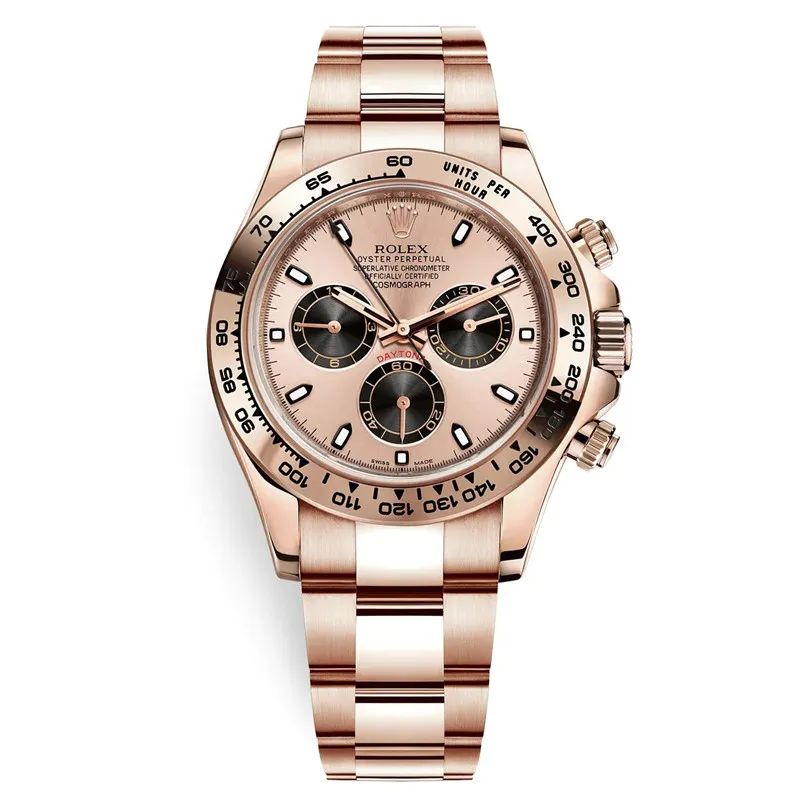 Rolex Daytona 40 Sundust and bright Black Dial Rose Gold Mens Watch 126505 - FrasersFashion