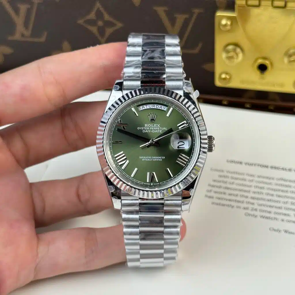 ROLEX DAY-DATE OLIVE BLUE DIAL - FrasersFashion