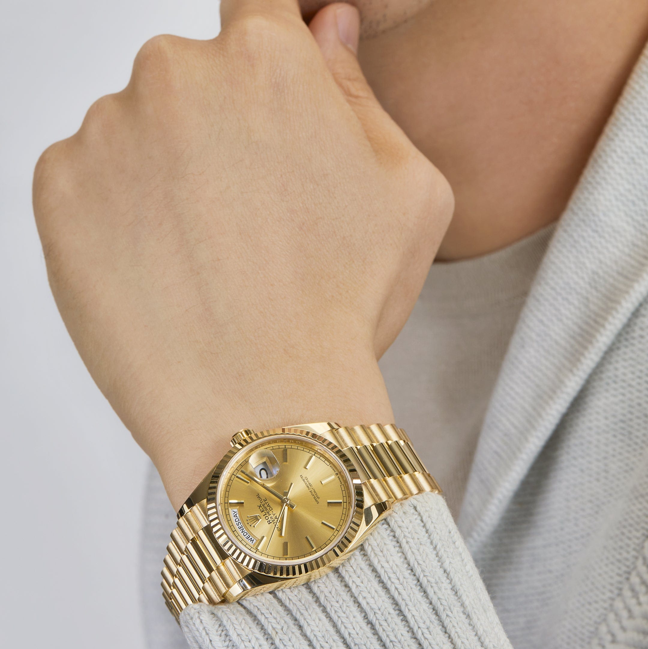 Rolex Day-Date 36 128238 Yellow Gold Champagne Dial - FrasersFashion
