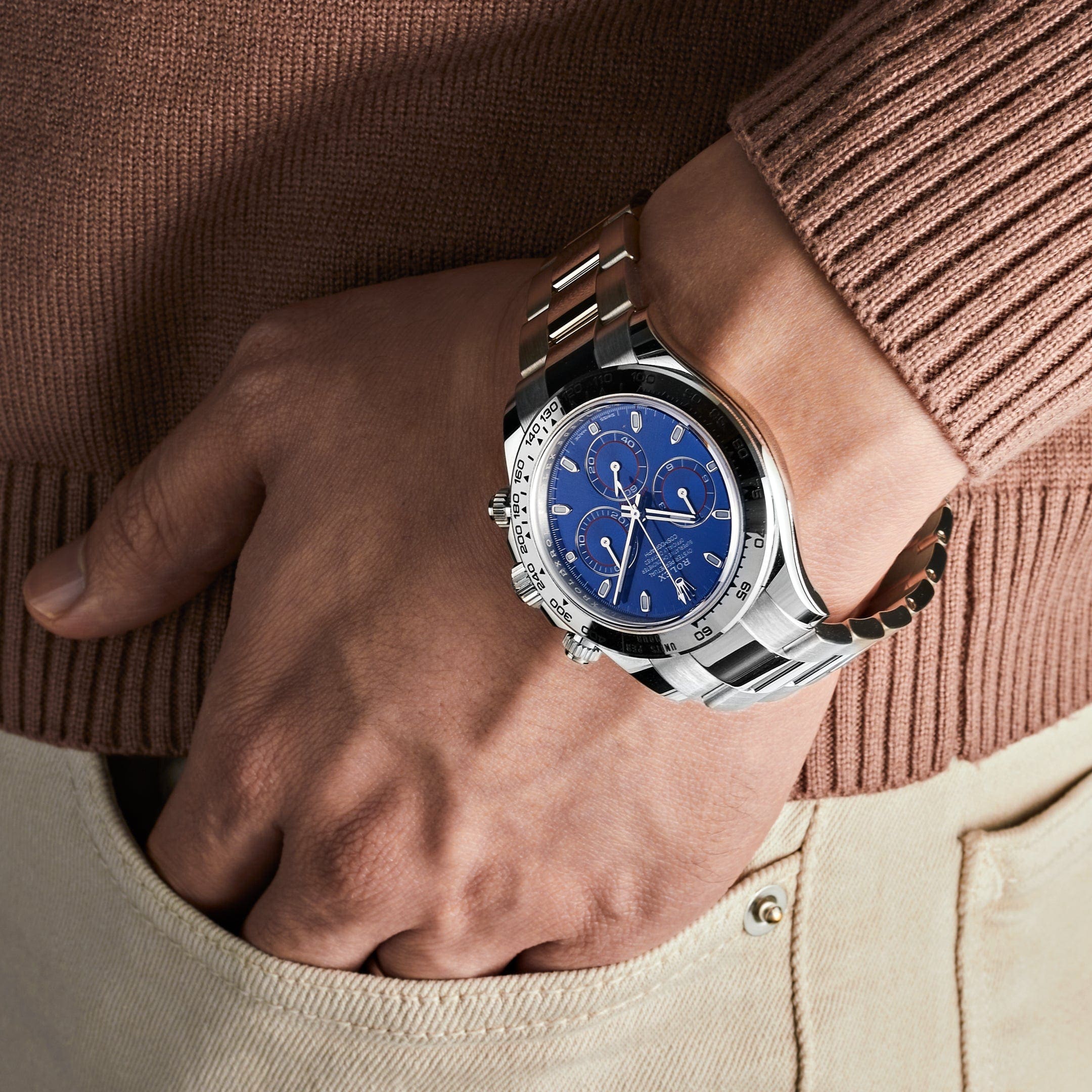 Rolex Daytona 116509 White Gold Blue Dial (2019) - FrasersFashion