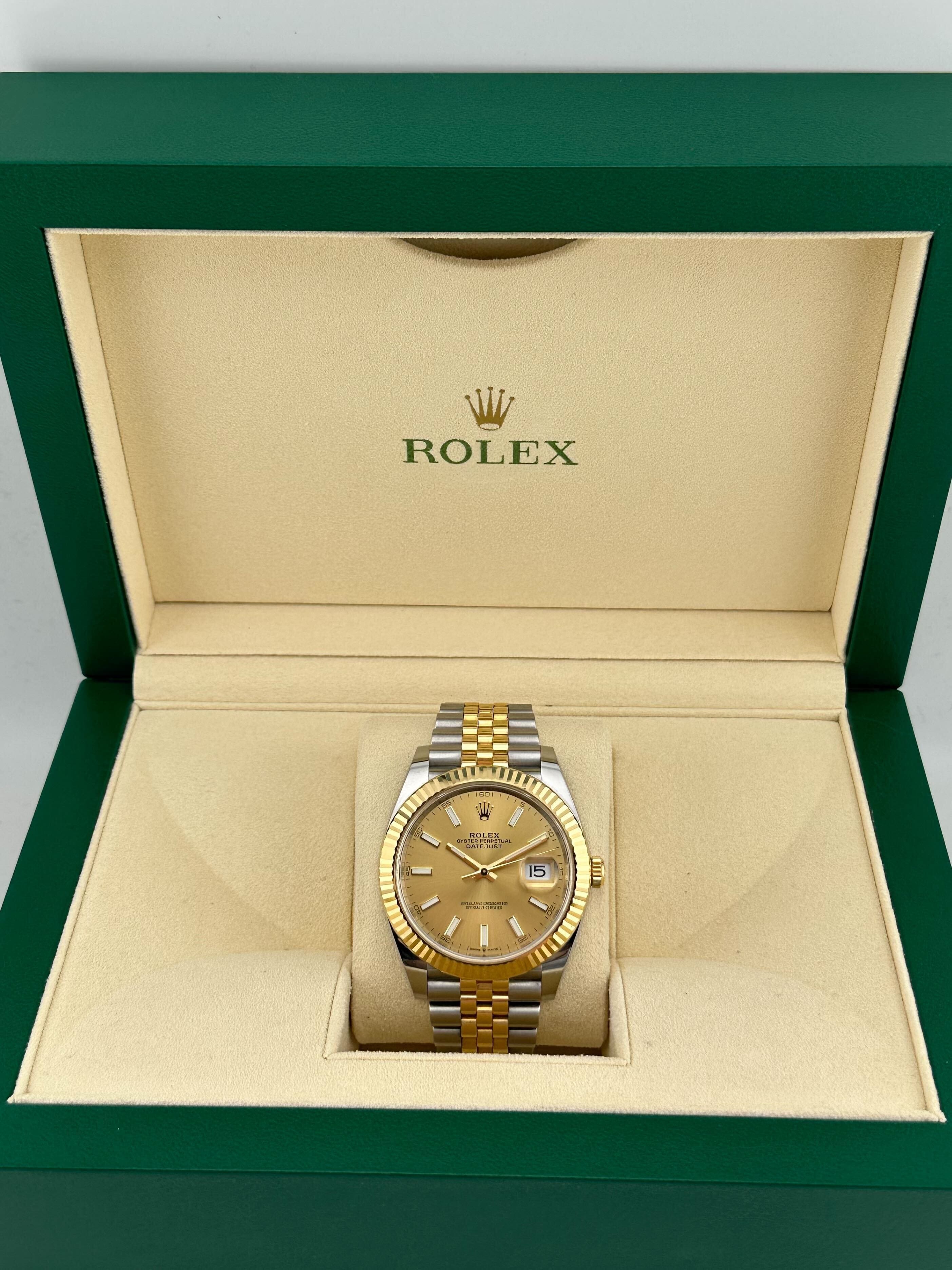 Rolex Datejust 41 126333 Yellow Gold Stainless Steel Champagne Dial Jubilee (2022) - FrasersFashion