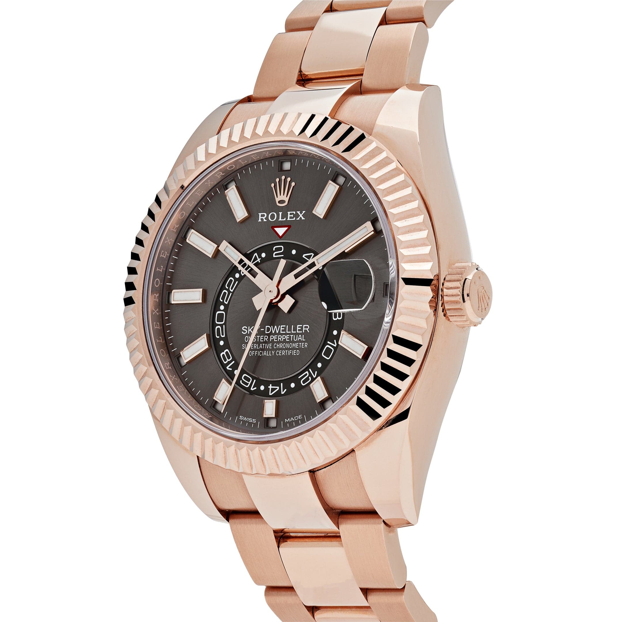 Rolex Sky-Dweller 326935 Rose Gold Rhodium Slate Grey Dial (2022) - FrasersFashion