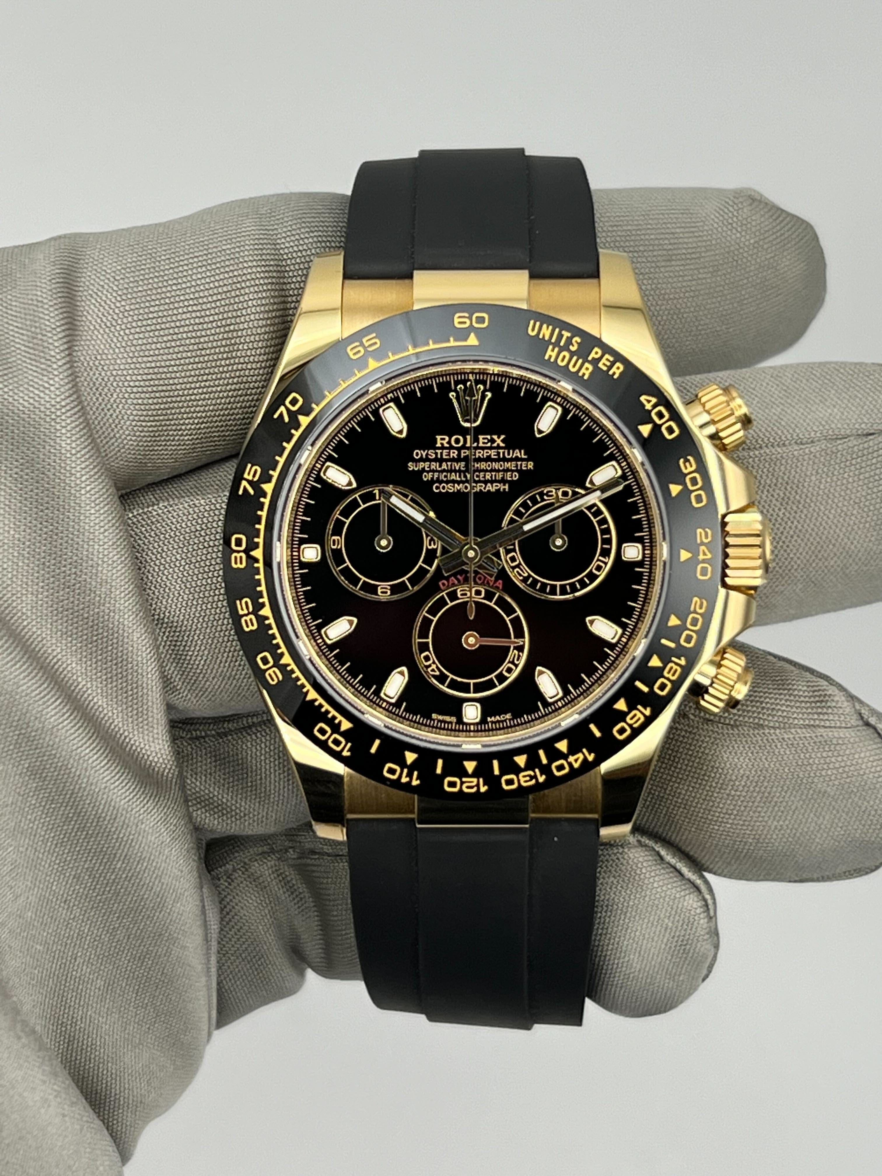 Rolex Daytona 116518LN Yellow Gold Black Dial - FrasersFashion
