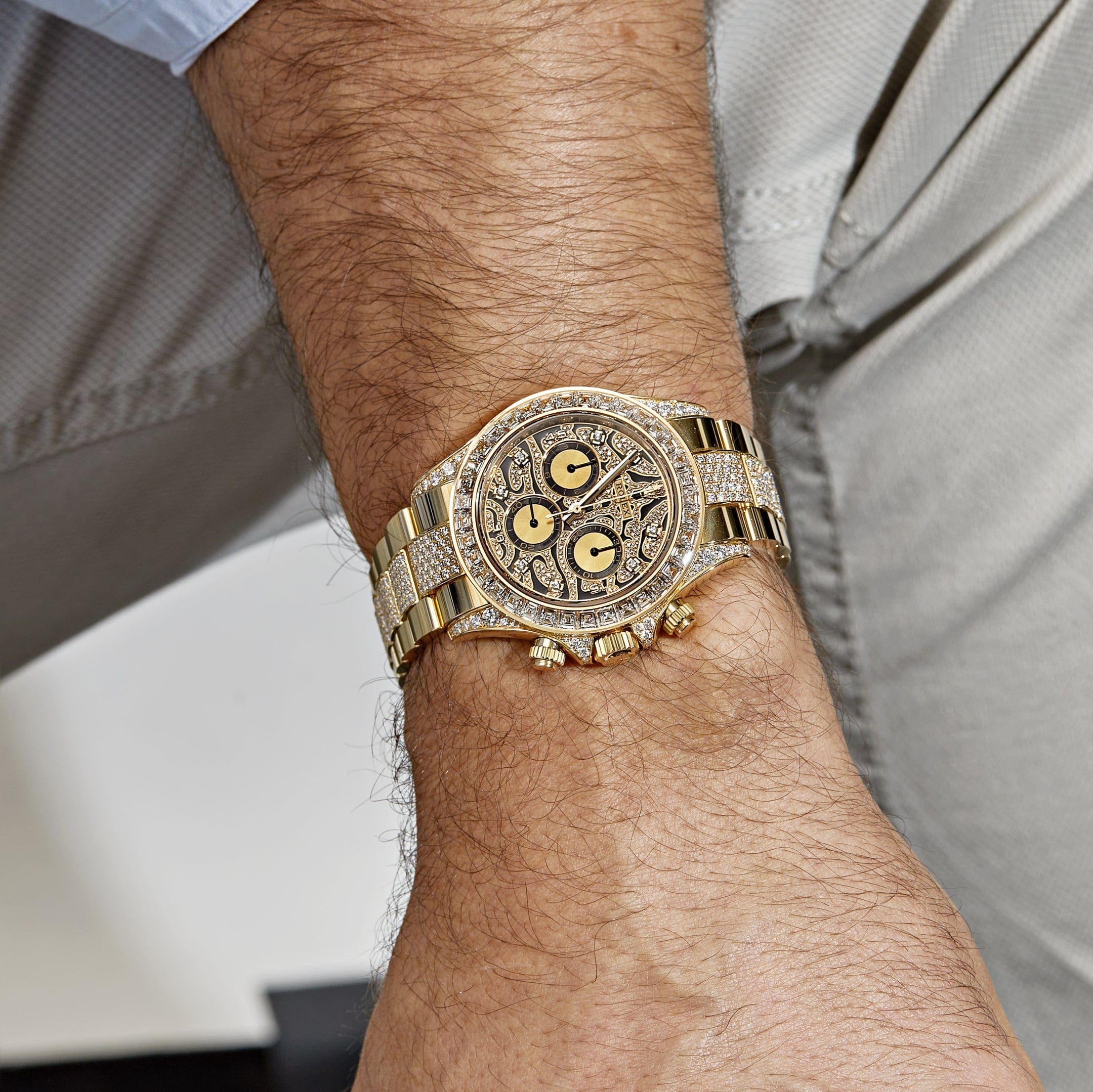 Rolex Daytona ??Eye of the Tiger?? 116598TBR Yellow Gold Diamond Accents - FrasersFashion