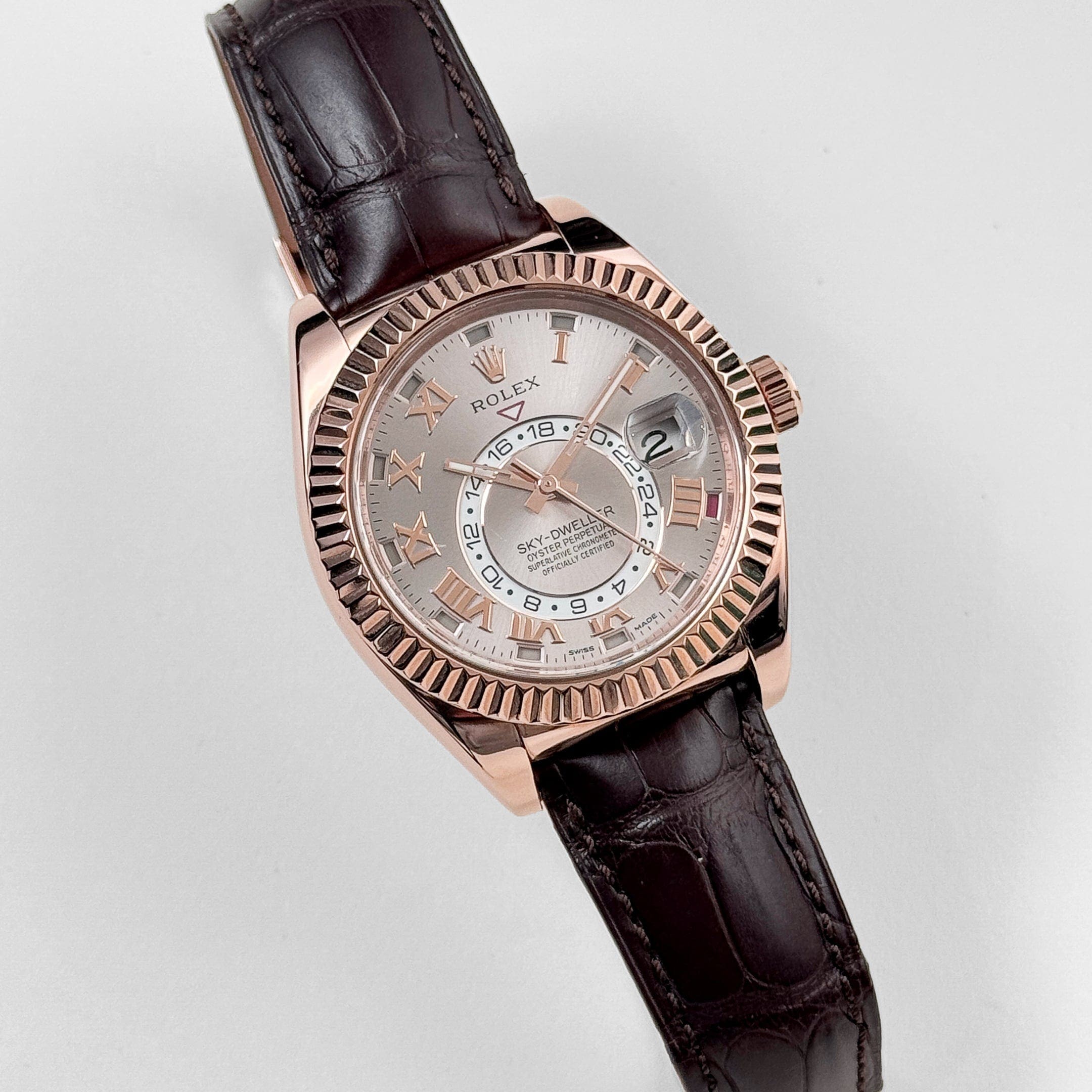 Rolex Sky-Dweller 326135 Rose Gold Sundust Dial (2016) - FrasersFashion