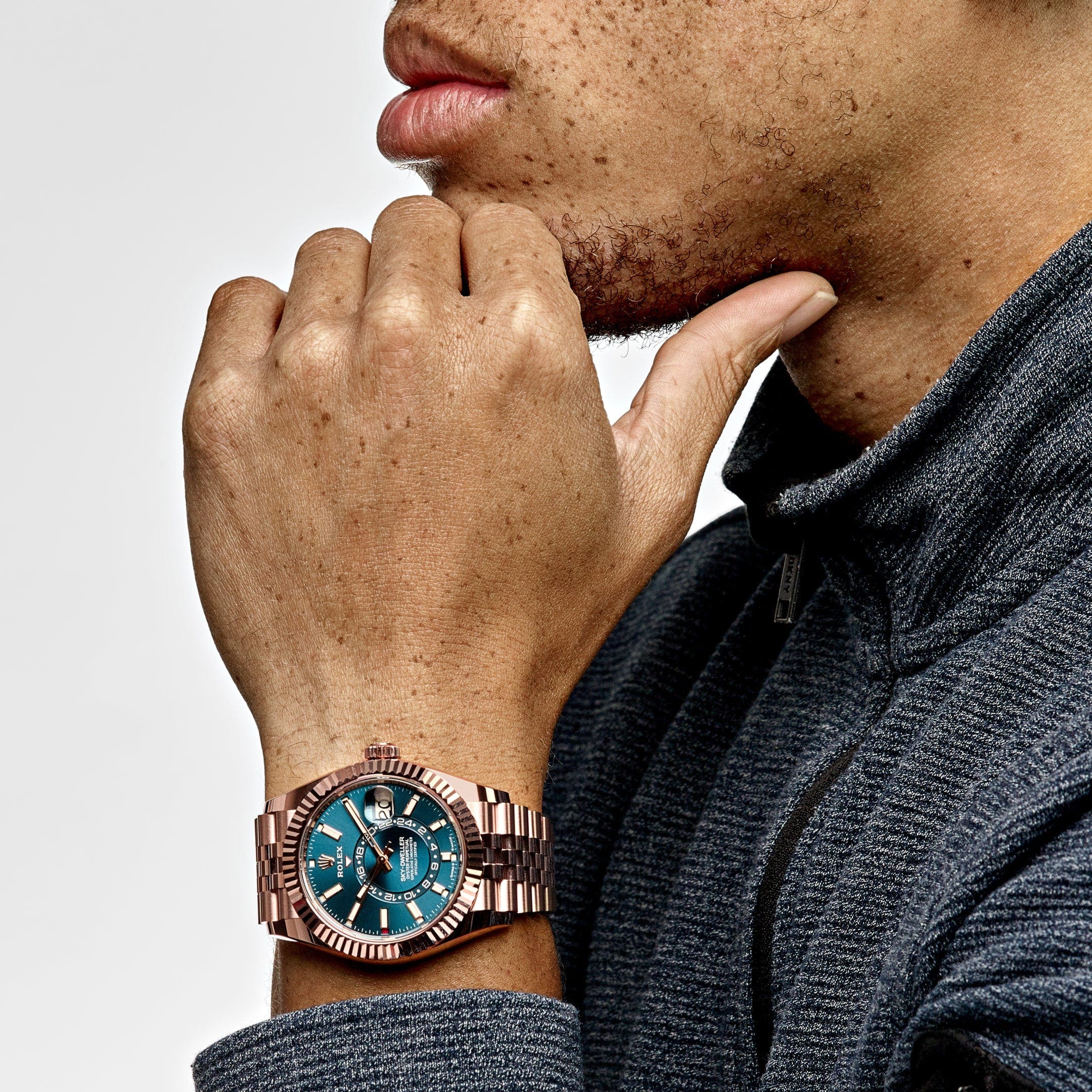 Rolex Sky-Dweller 336935 Everose Gold Blue Dial Jubilee - FrasersFashion