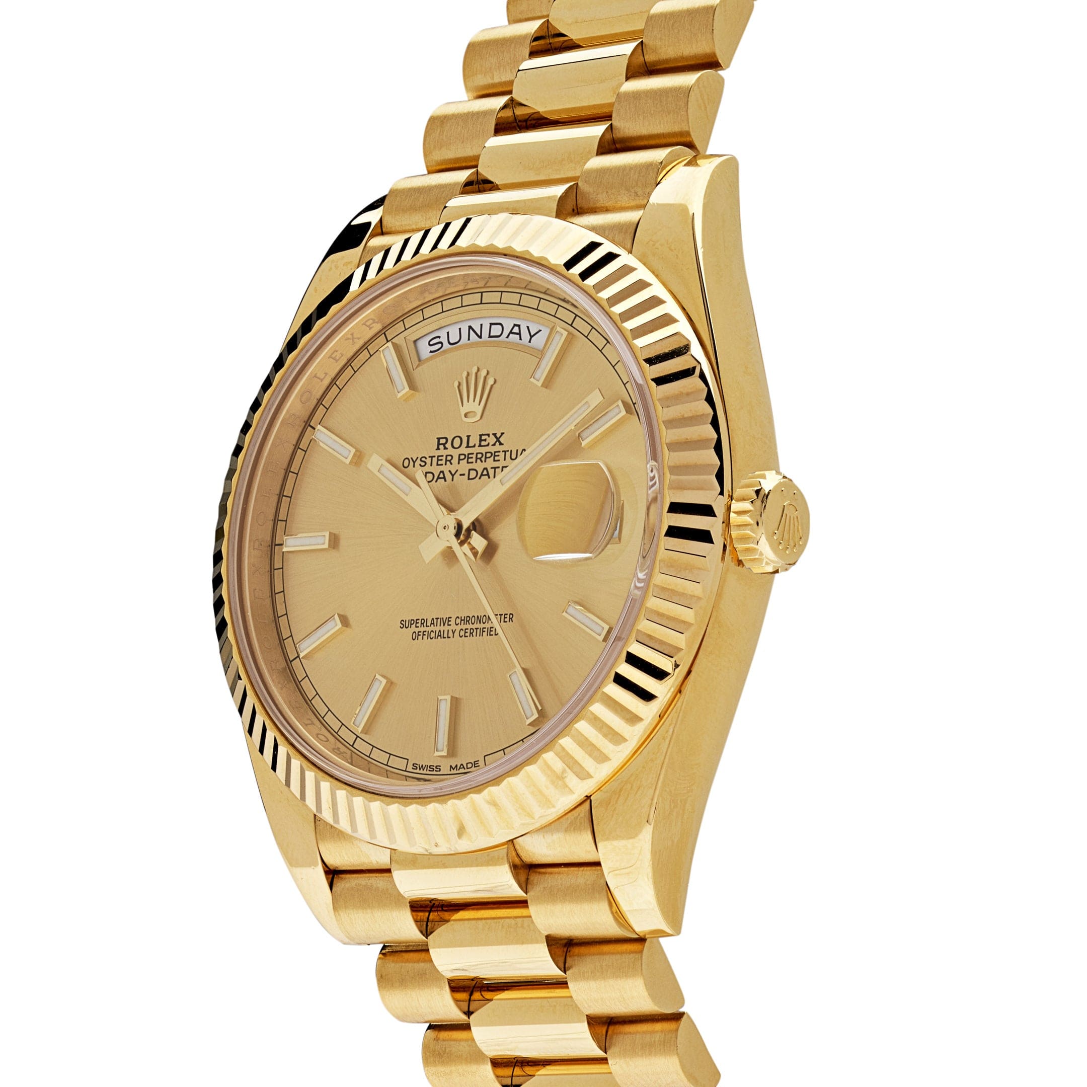 Rolex Day-Date 40 Yellow Gold Champagne Dial 228238 - FrasersFashion