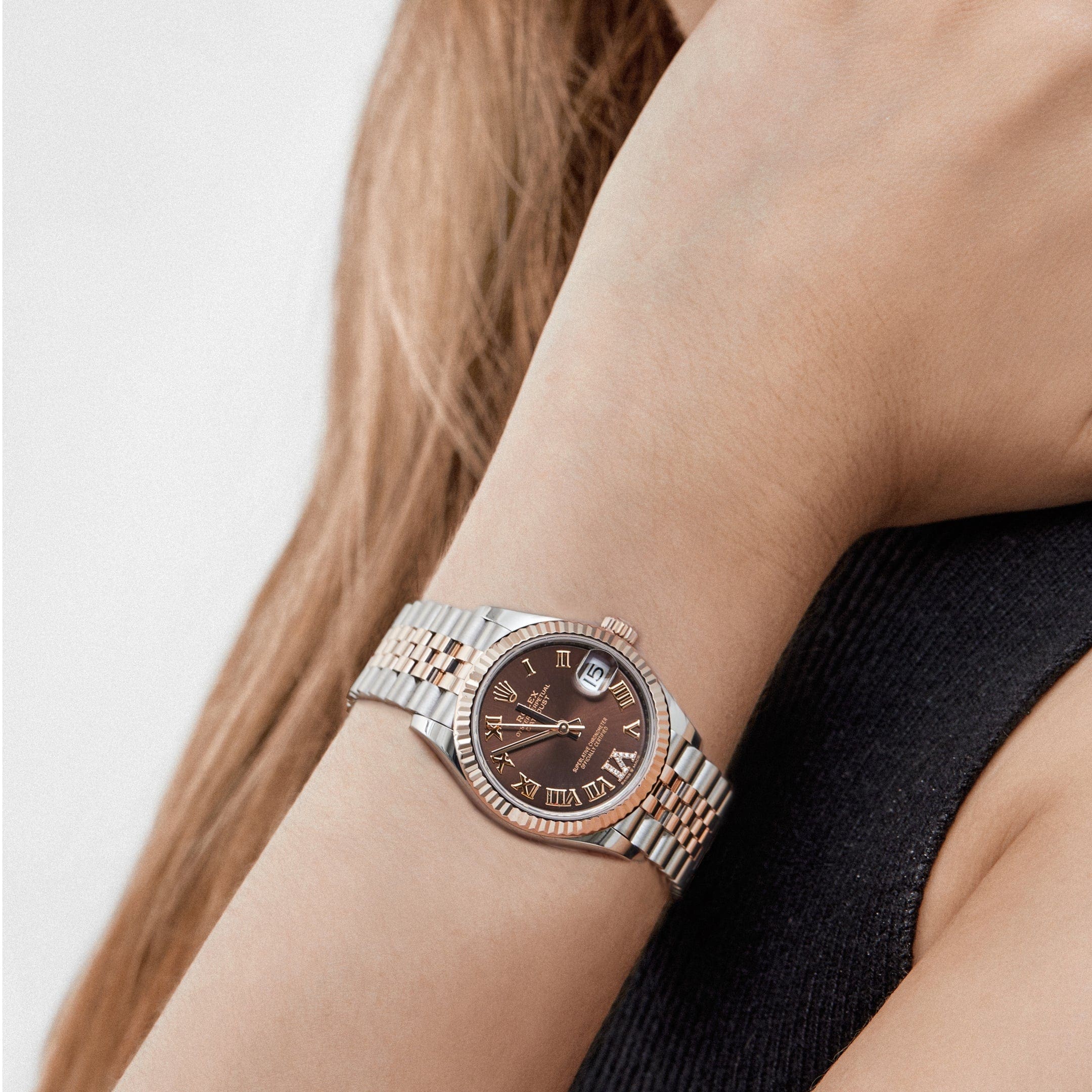 Rolex Datejust 31 278271 ??Ladies?? Rose Gold Stainless Steel Roman Chocolate Dial Jubilee (2024) - FrasersFashion