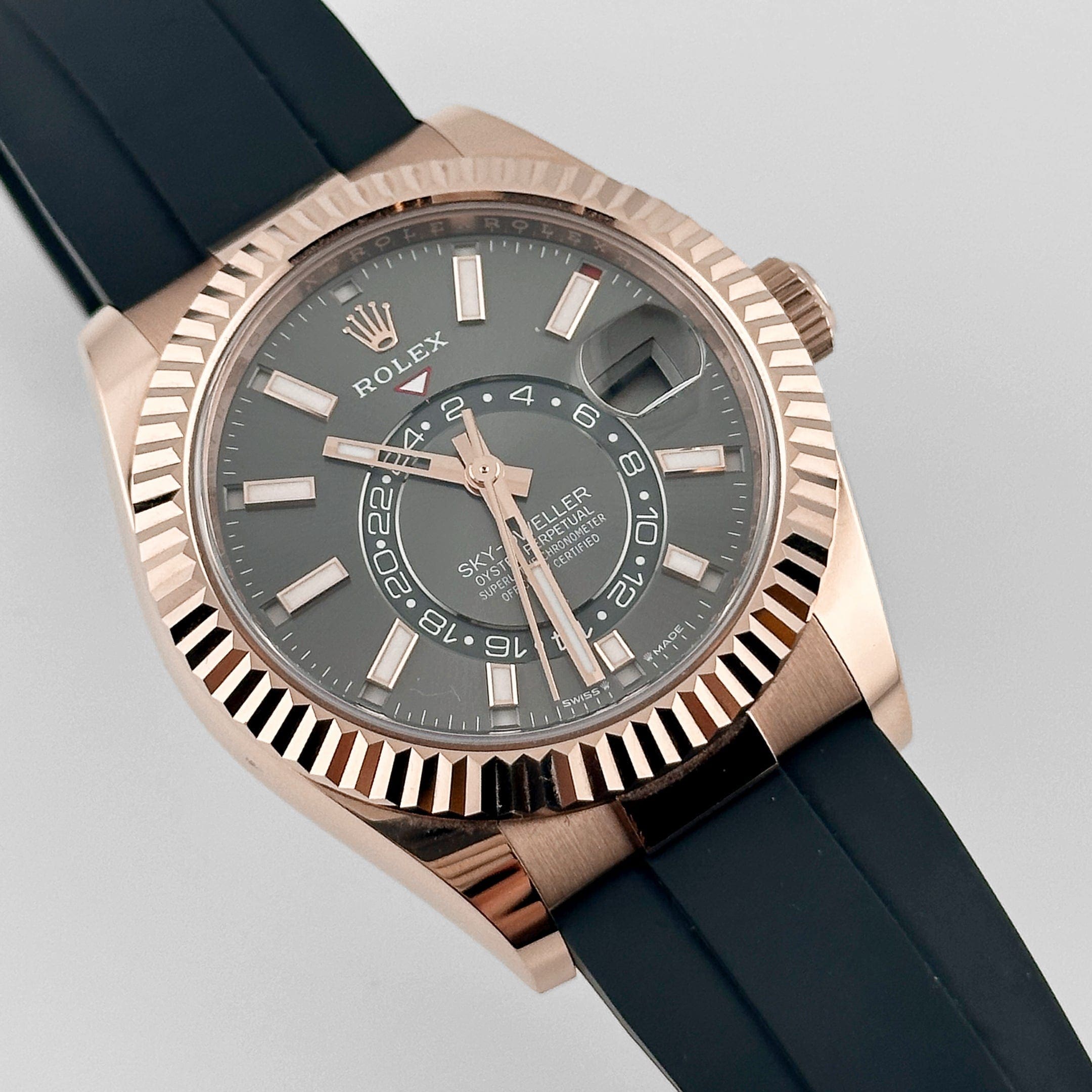 Rolex Sky-Dweller 336235 Rose Gold Slate Rhodium Dial (2024) - FrasersFashion