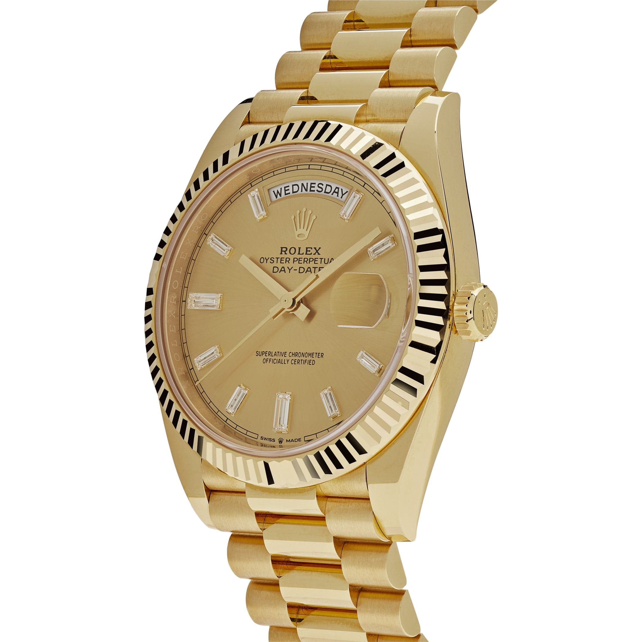 Rolex Day-Date 40 228238 Yellow Gold Champagne Diamond Dial (2024) - FrasersFashion