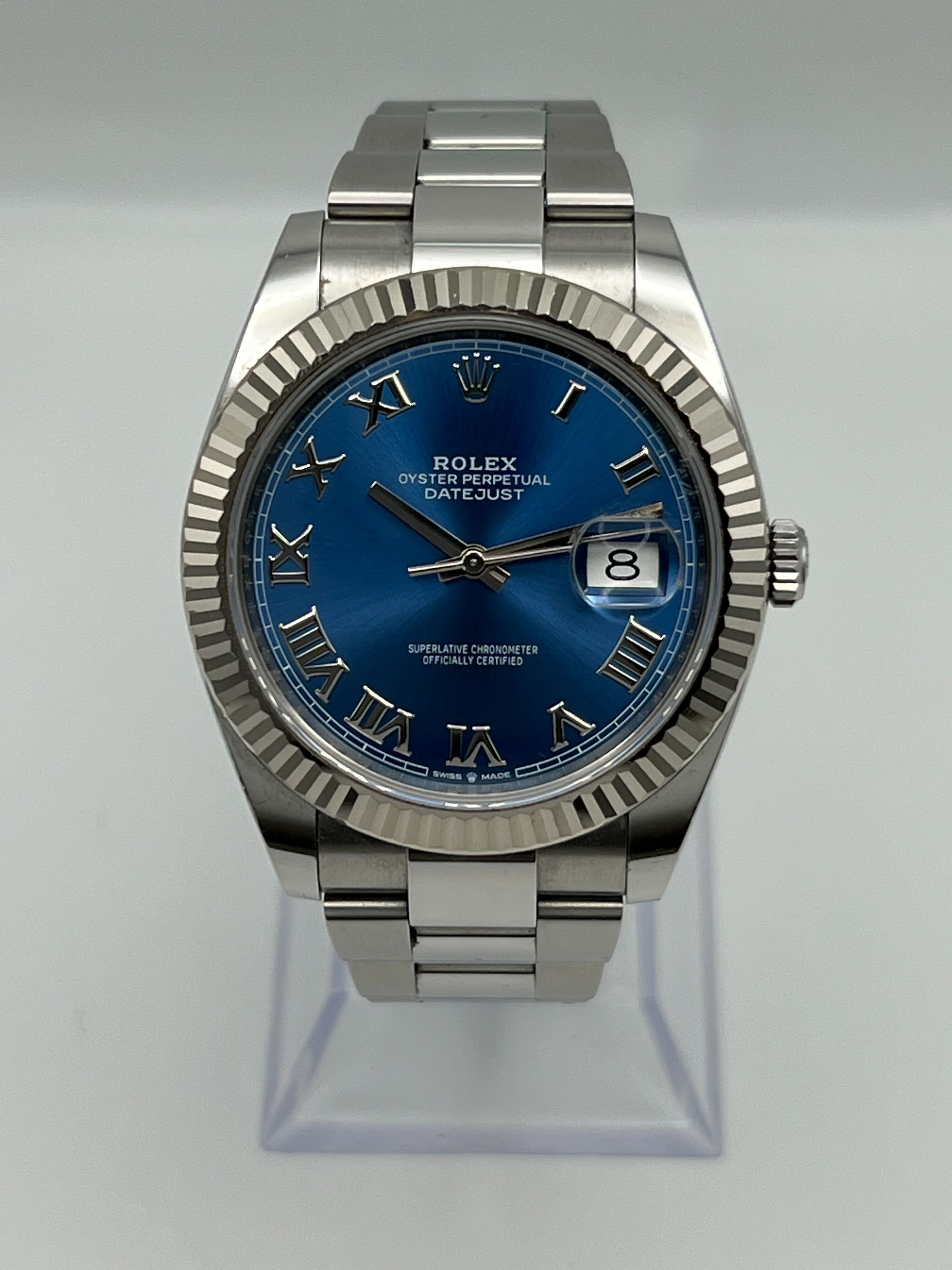 Rolex Datejust 41 126334 Stainless Steel Blue Dial Oyster (2021) - FrasersFashion