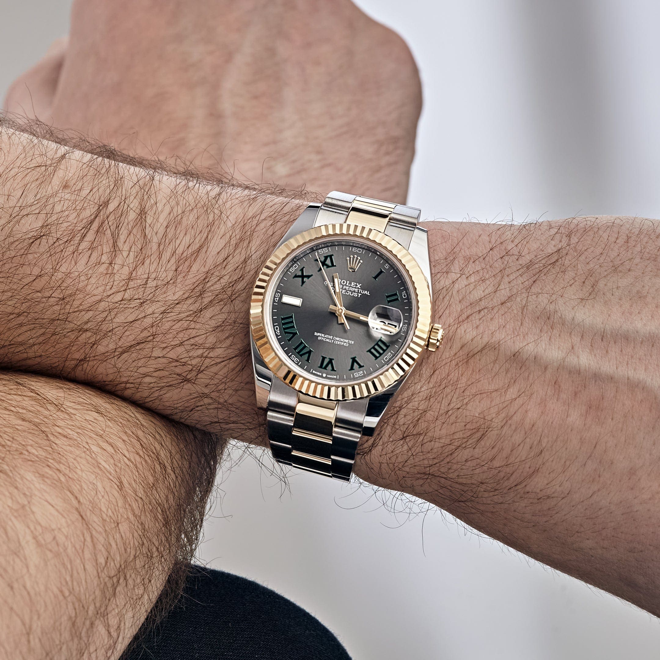 Rolex Datejust 41 126333 Yellow Gold Stainless Steel Wimbledon Slate Dial Oyster (2024) - FrasersFashion