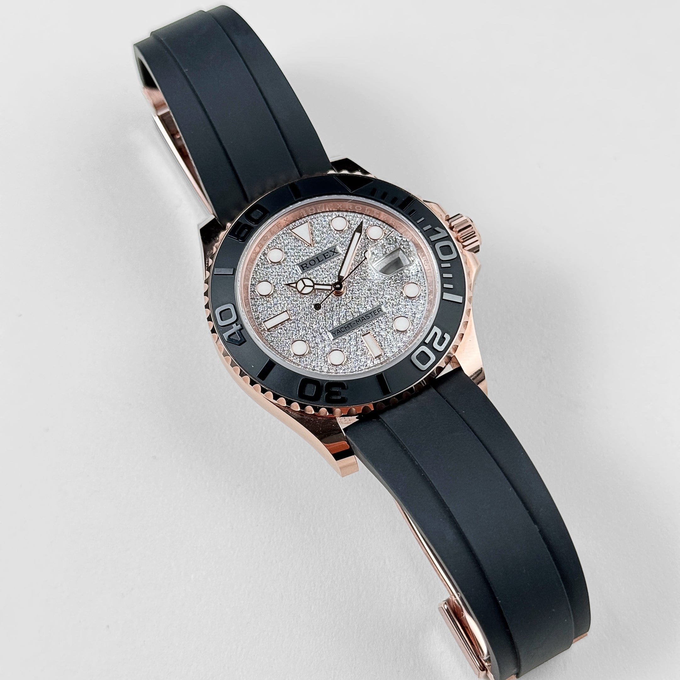 Rolex Yacht-Master 40 126655 Rose Gold Pave Diamond Dial (2023) - FrasersFashion