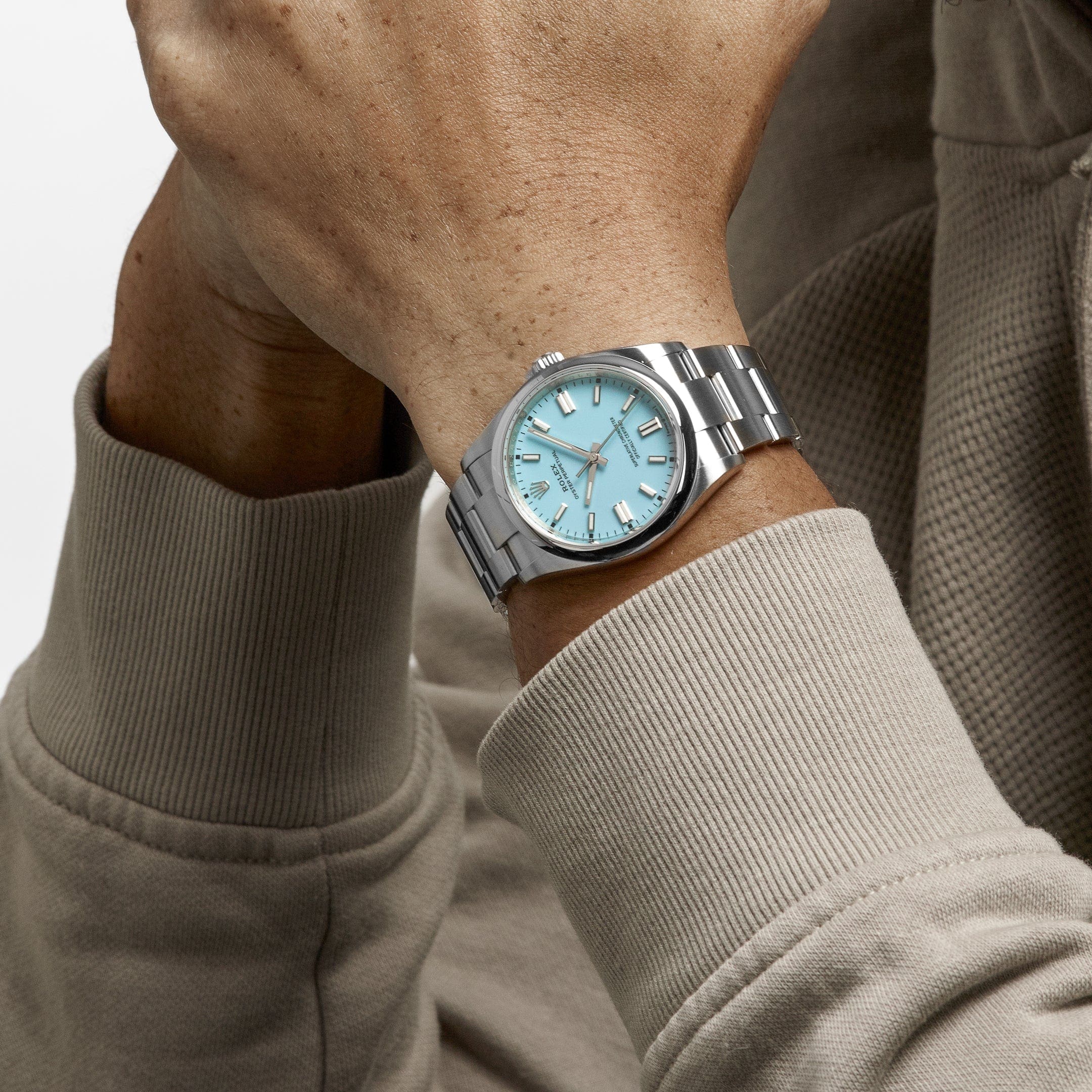 Rolex Oyster Perpetual 41 124300 Stainless Steel Turquoise Dial - FrasersFashion