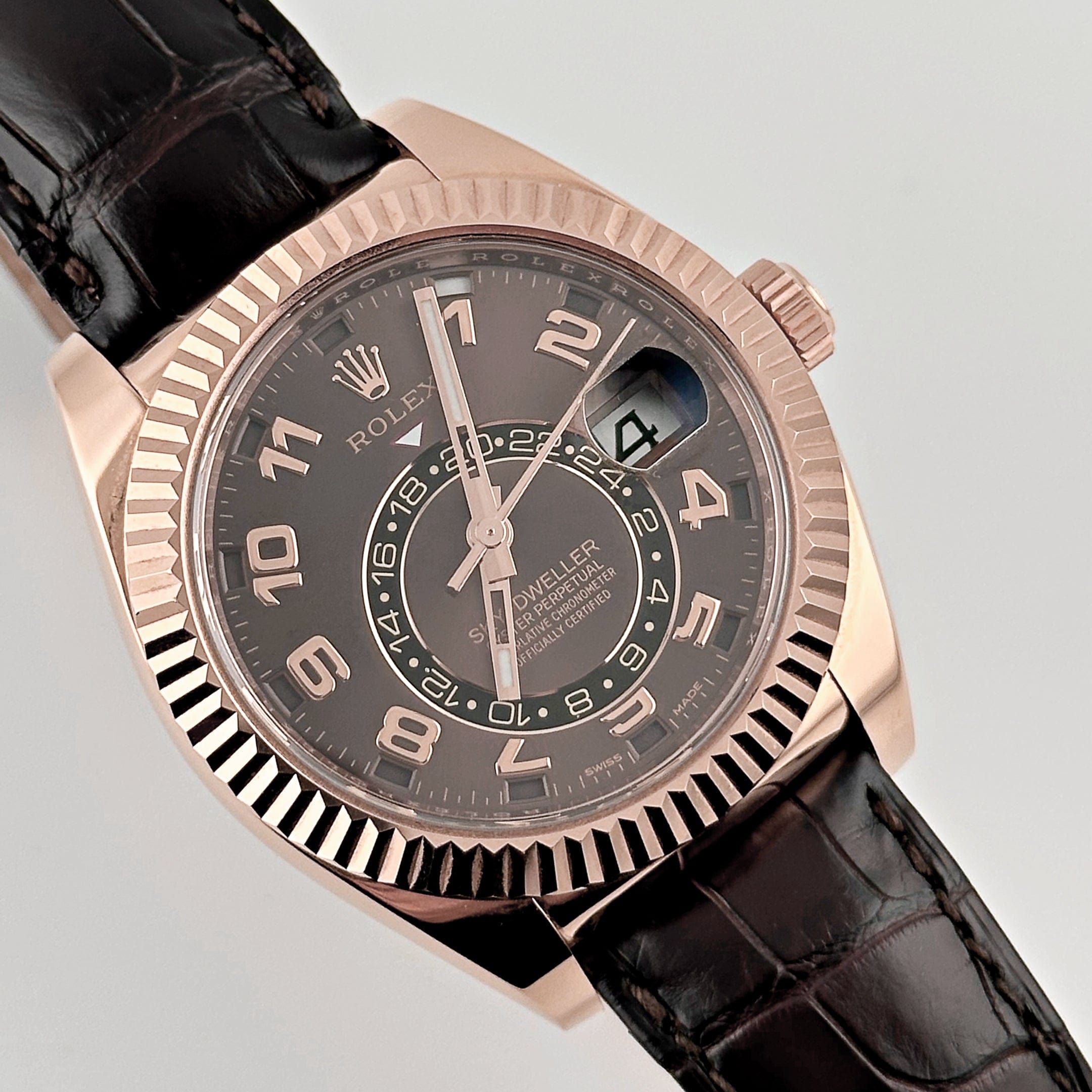 Rolex Sky-Dweller 326135 Rose Gold Chocolate Dial - FrasersFashion