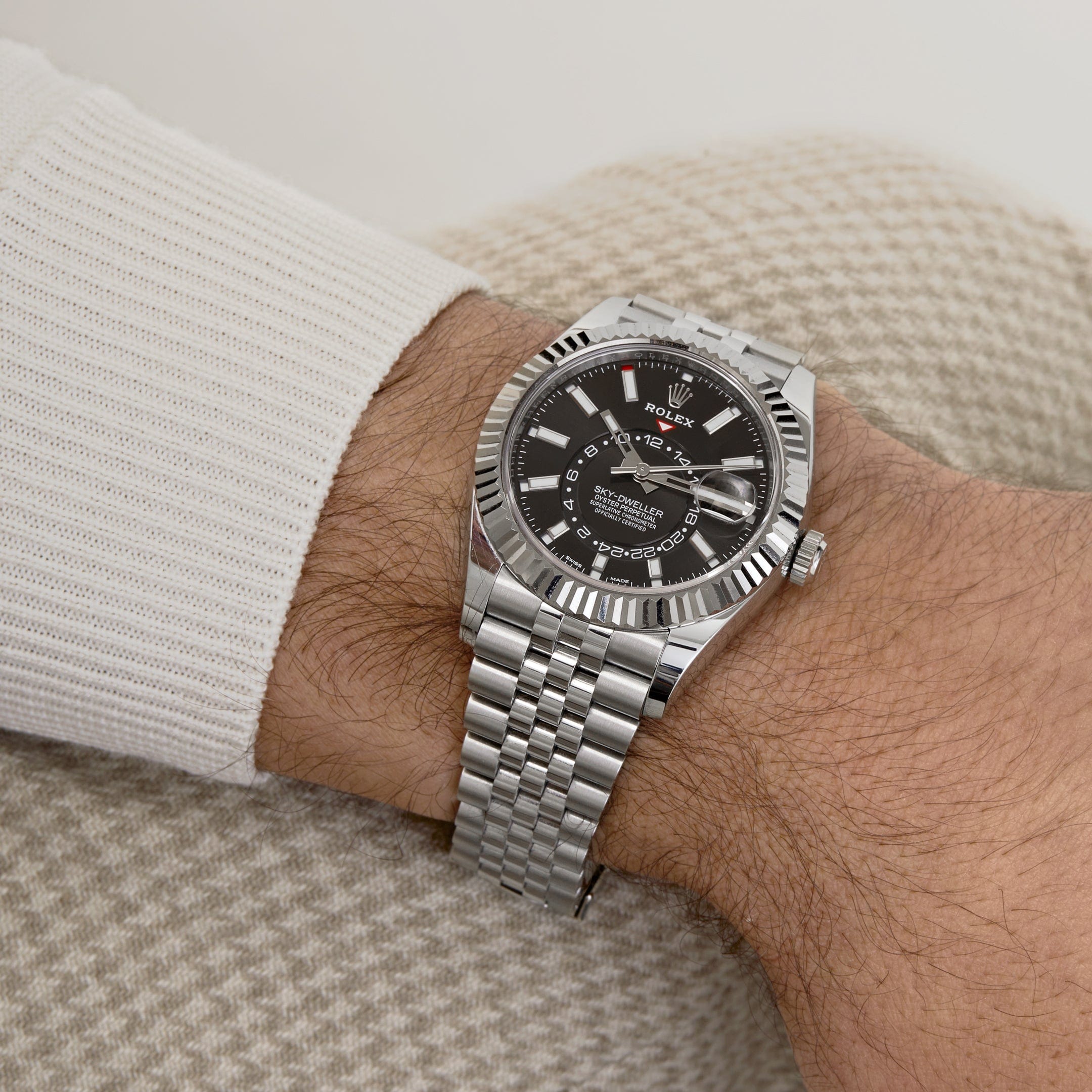 Rolex Sky-Dweller 326934 Stainless Steel Black Dial Jubilee - FrasersFashion