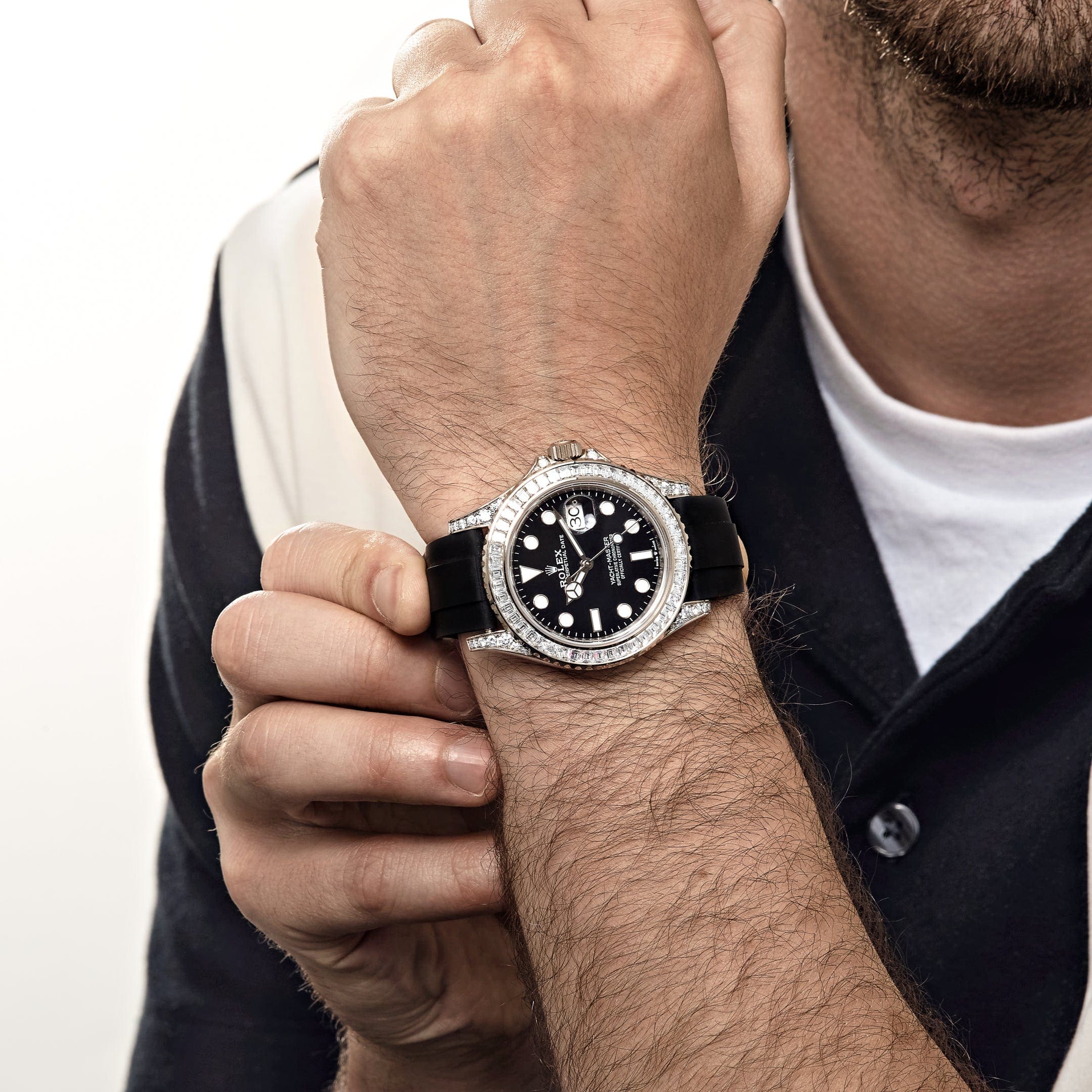 Rolex Yacht-Master 42 226679TBR White Gold Black Dial Diamond Bezel (2023) - FrasersFashion