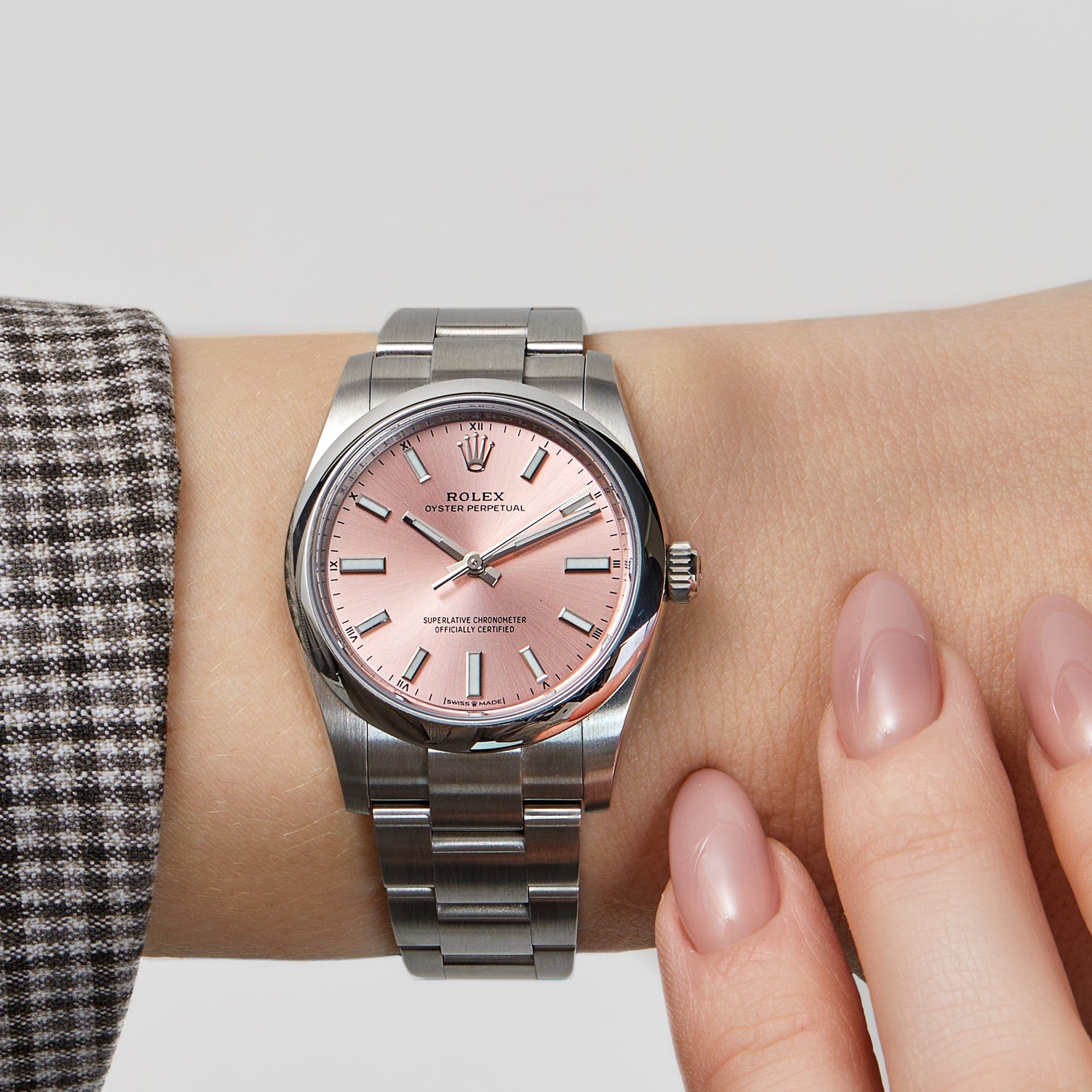 Rolex Oyster Perpetual 28 276200 ??Ladies?? Stainless Steel Pink Dial (2025) - FrasersFashion