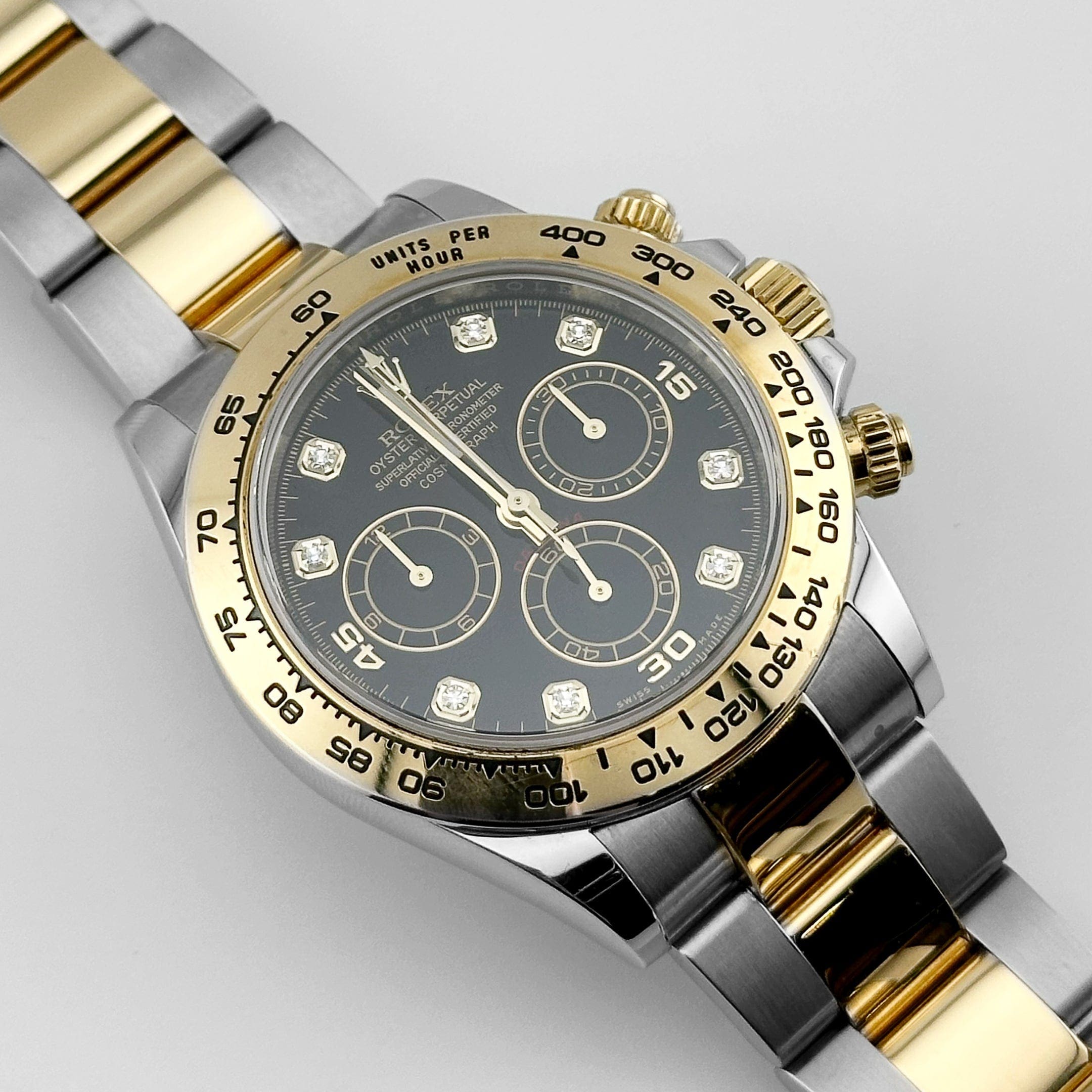 Rolex Daytona 116503 Yellow Gold Stainless Steel Black Diamond Dial (2018) - FrasersFashion