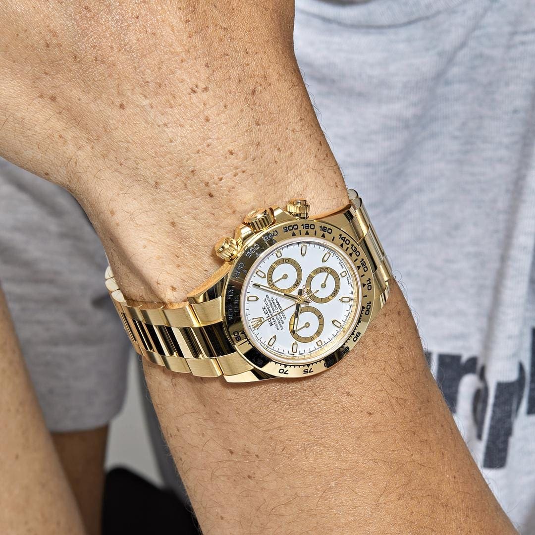 Rolex Daytona 116508 Yellow Gold White Dial - FrasersFashion