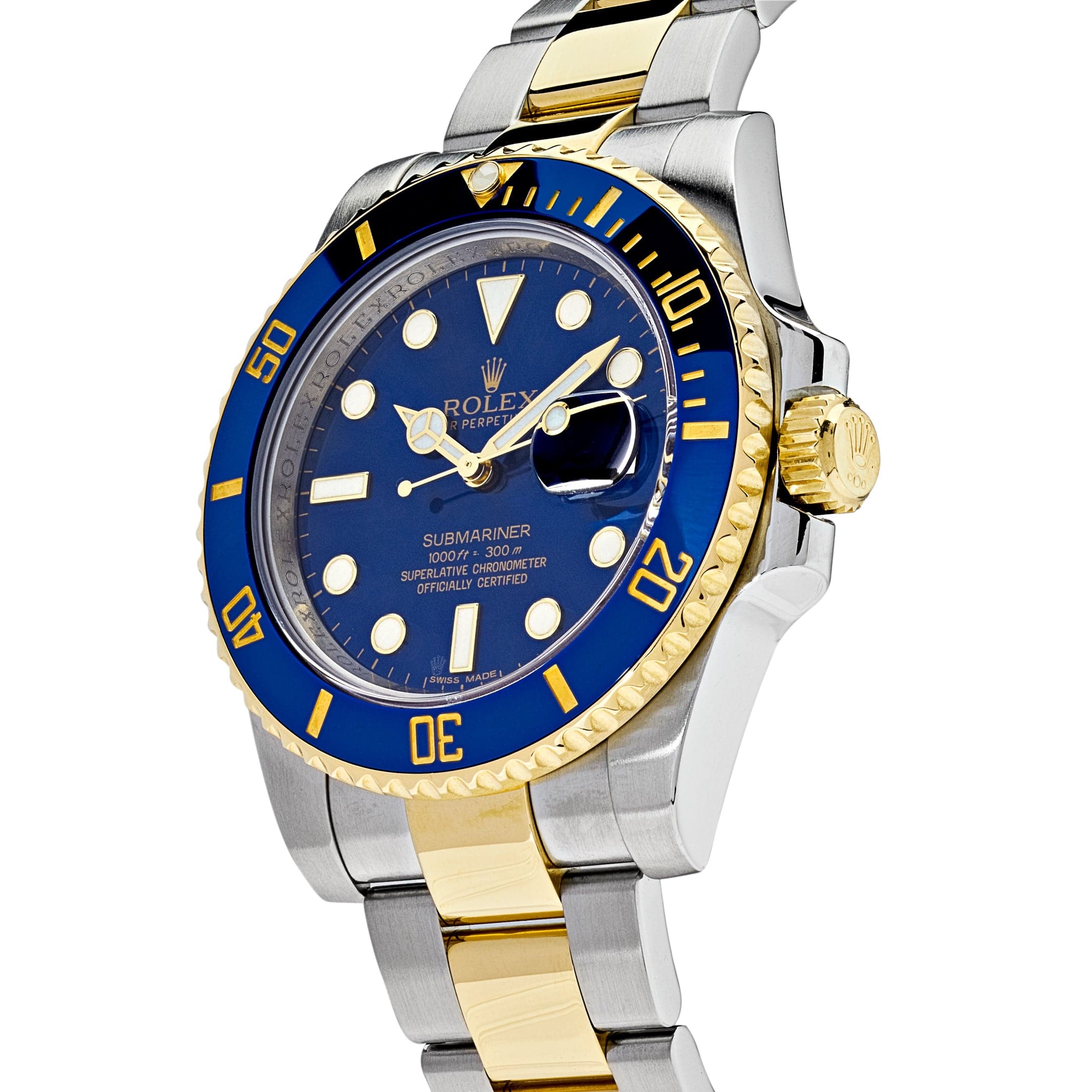 Rolex Submariner Date 116613LB Stainless Steel Yellow Gold Blue Dial - FrasersFashion