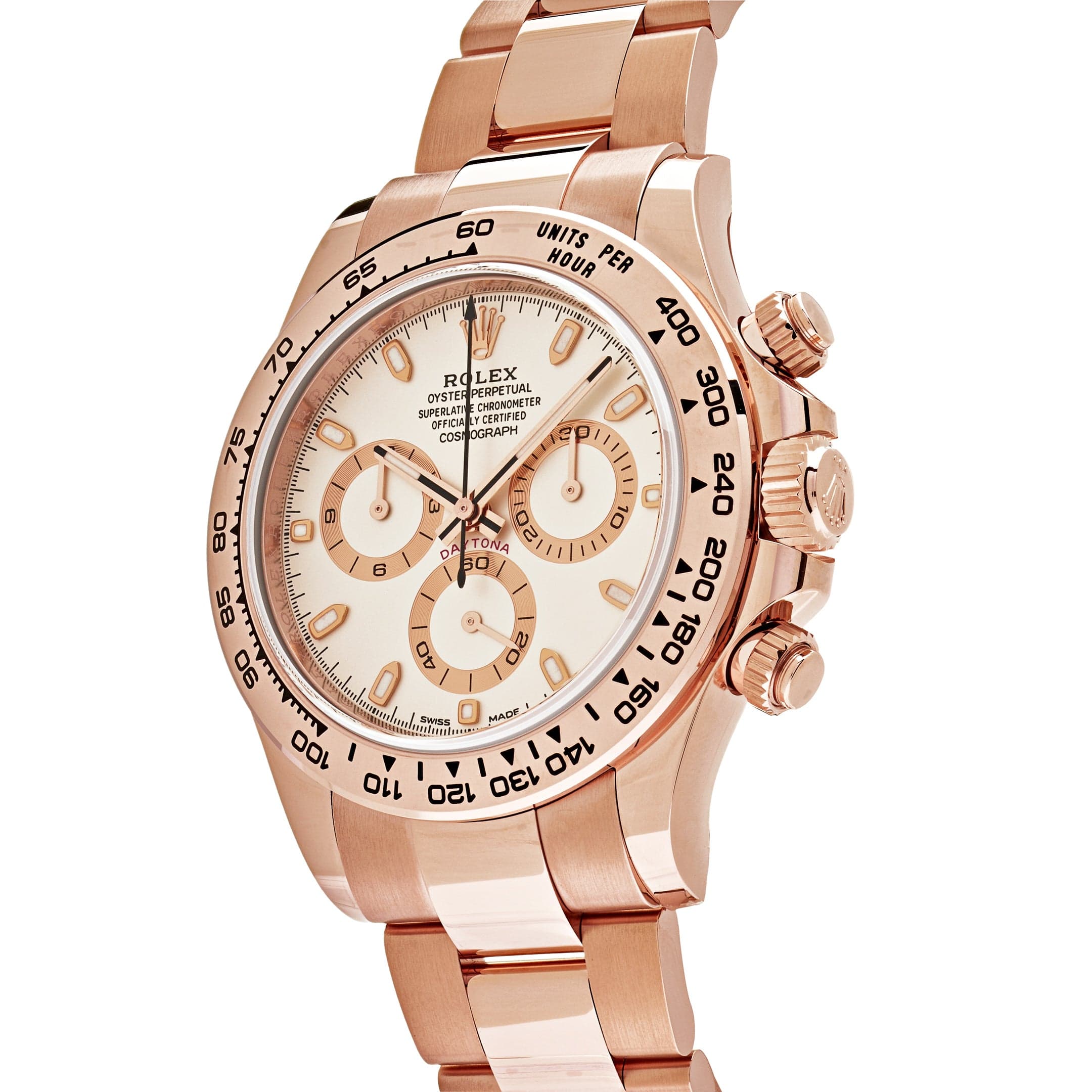 Rolex Daytona 116505 Rose Gold Ivory White Dial - FrasersFashion