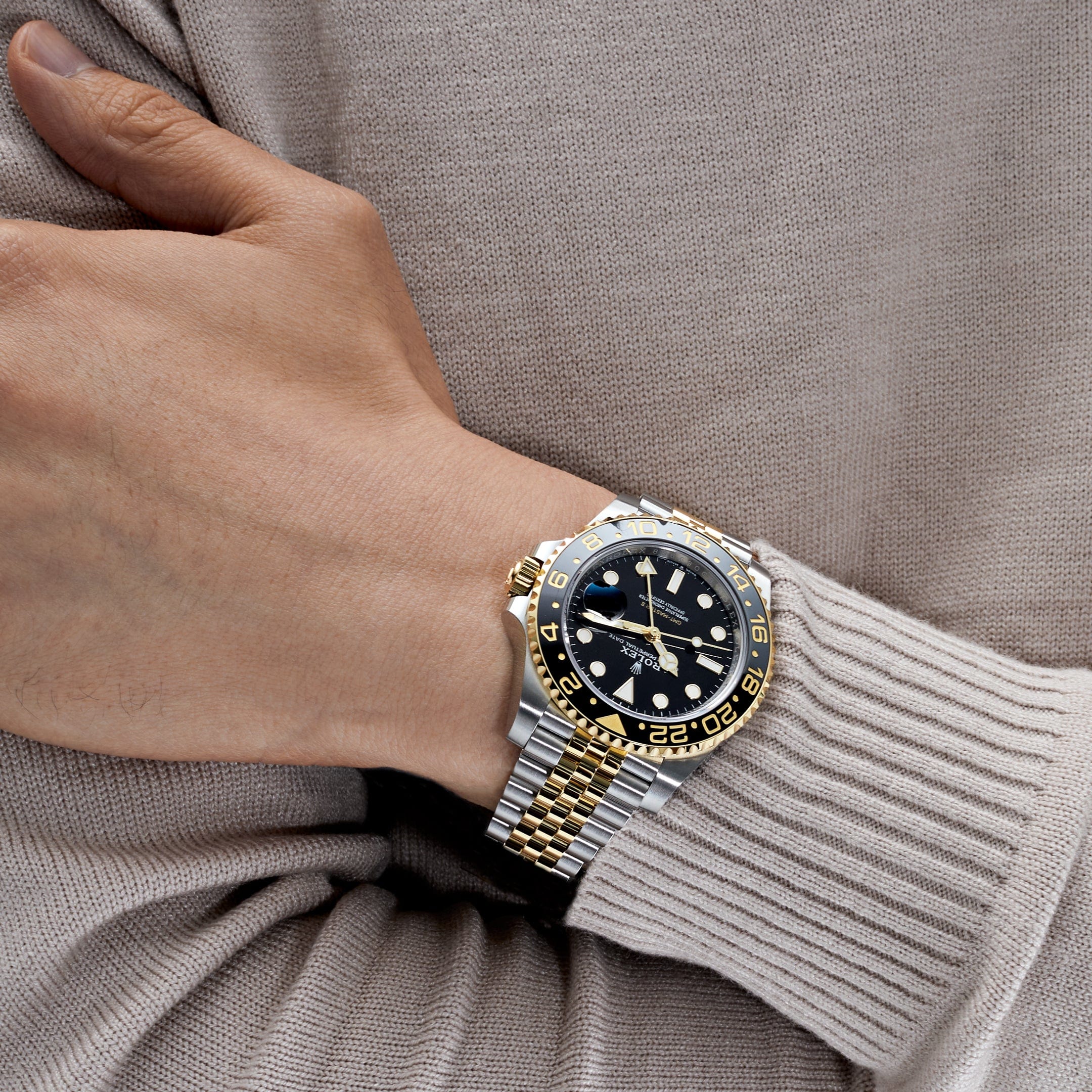 Rolex GMT-Master II 126713GRNR Stainless Steel Yellow Gold Black Dial Jubilee (2025) - FrasersFashion